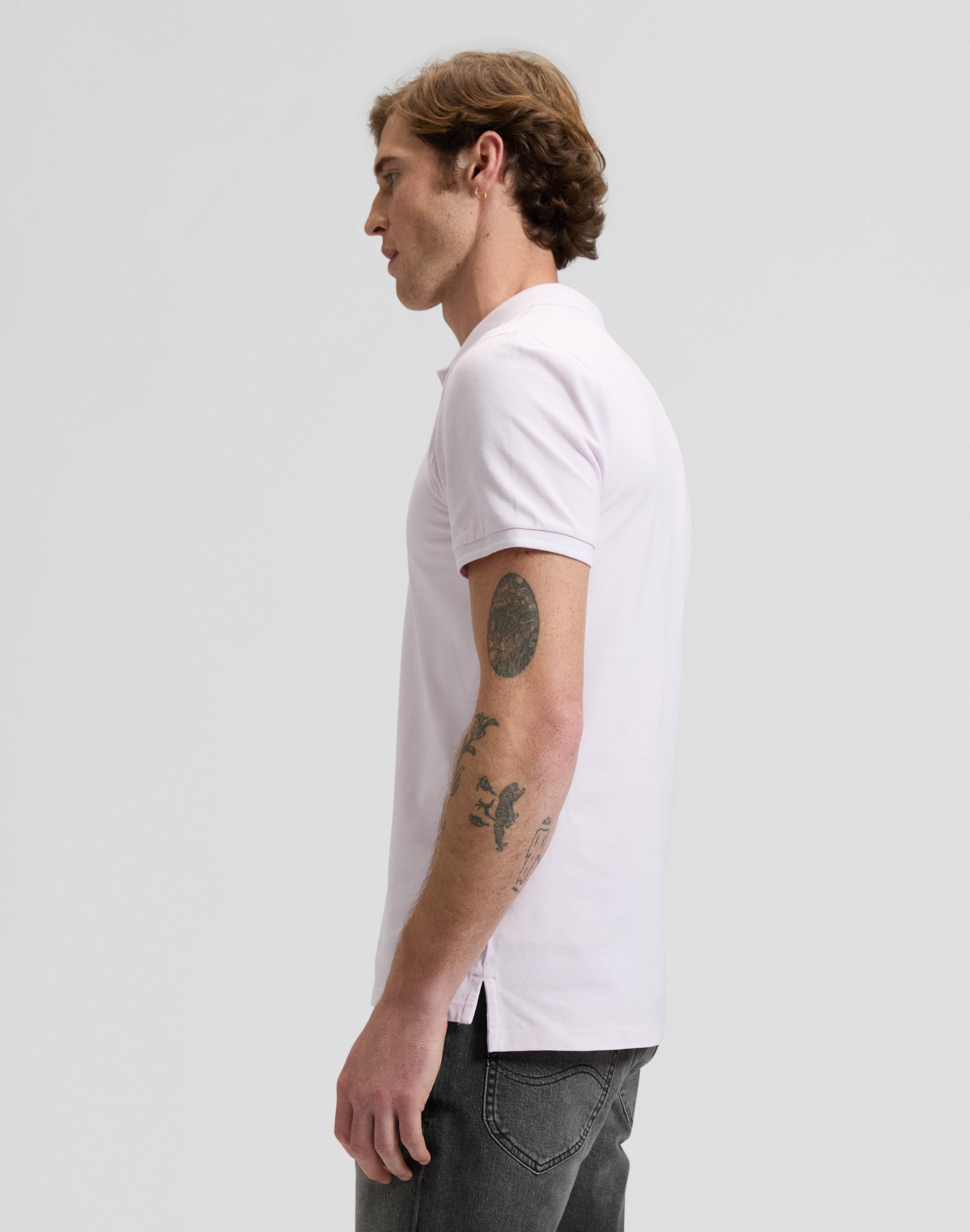 Polo Pique in rosa ghiaccio chiaro