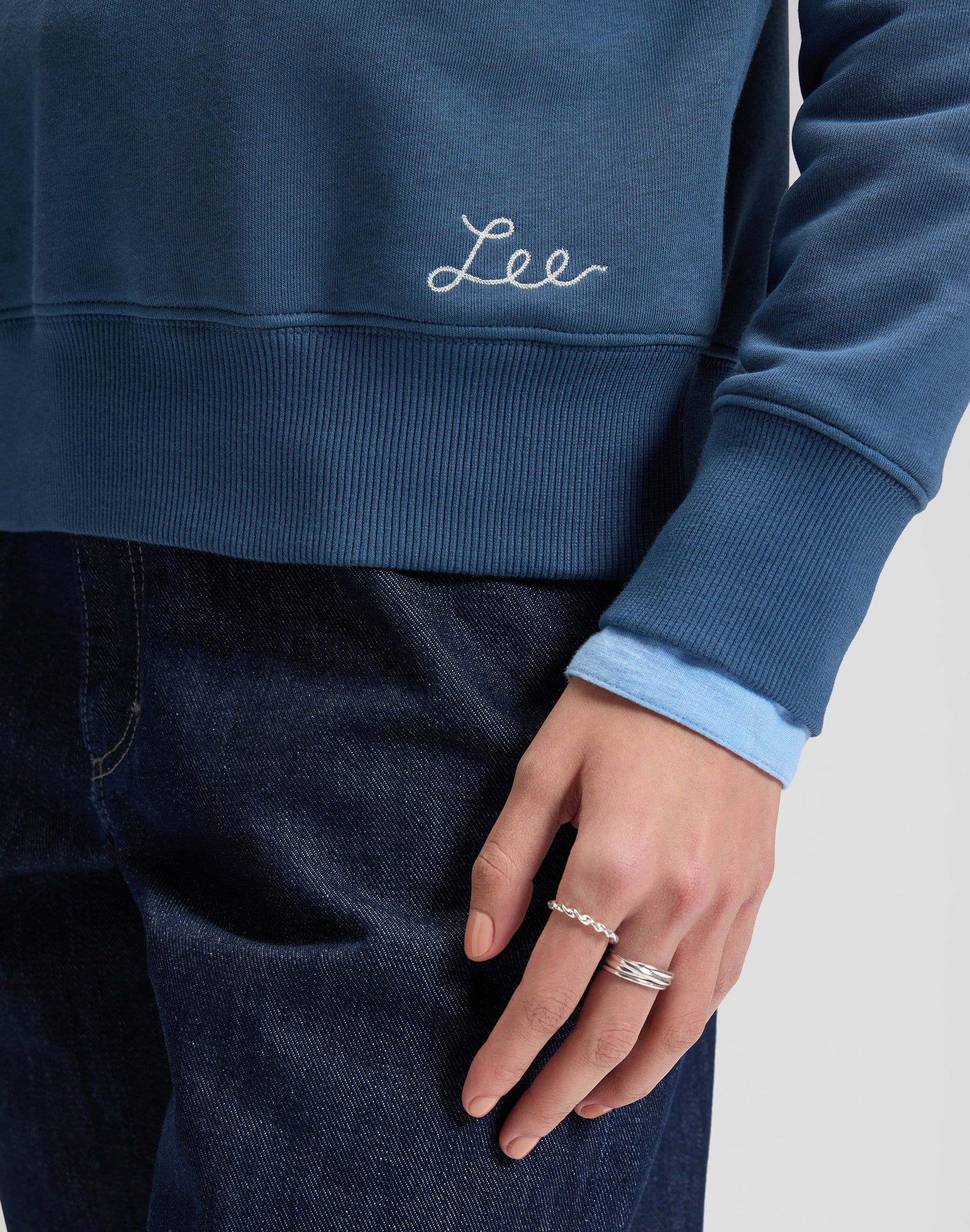 Felpa Raglan Crew in blu accademia