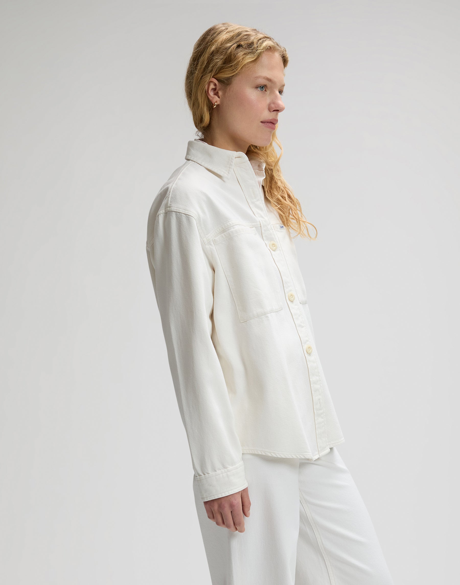 Camicia Utility Overshirt in Powder White Camicie Lee