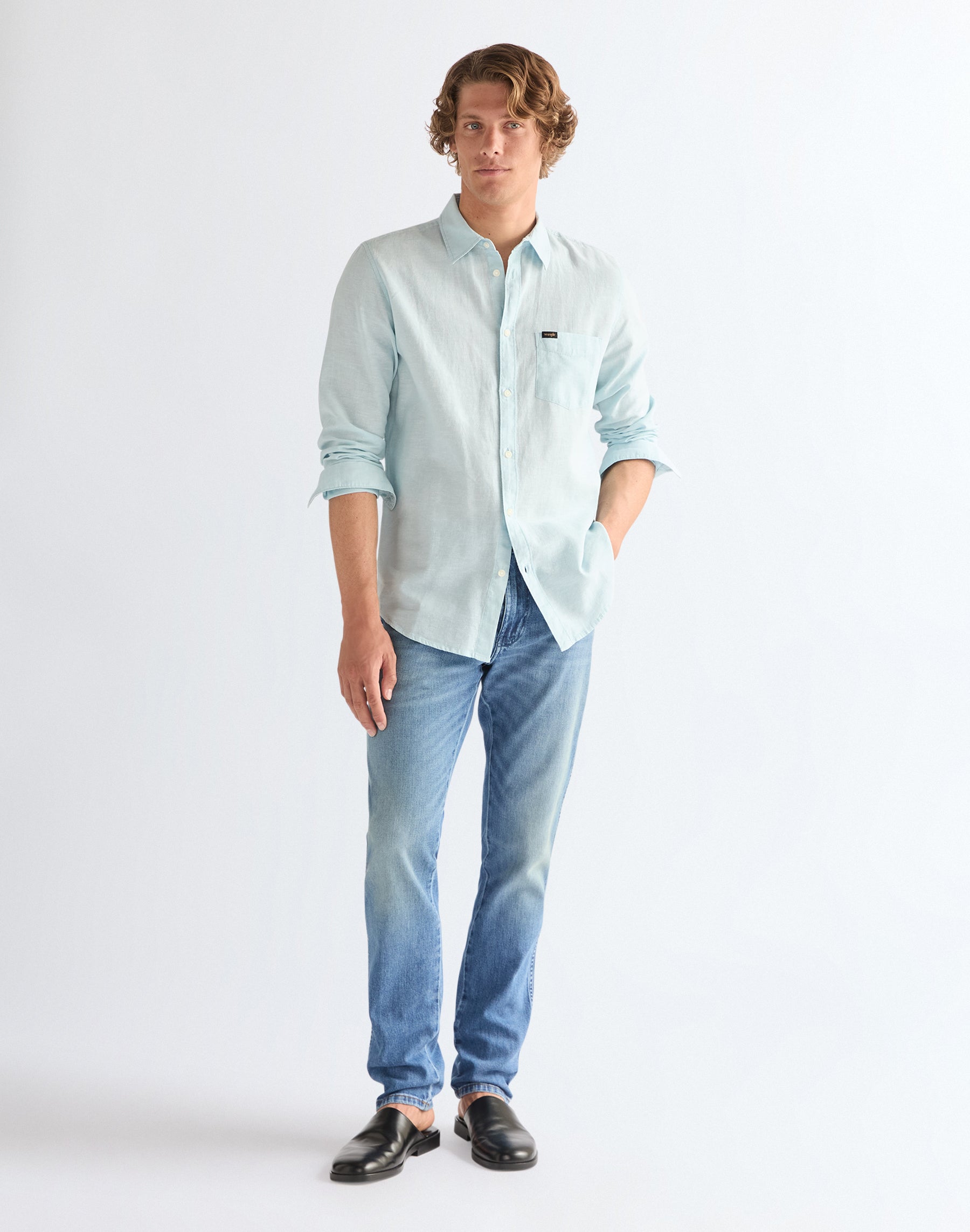1 camicia Pocket in Forget Me Not Camicie Wrangler