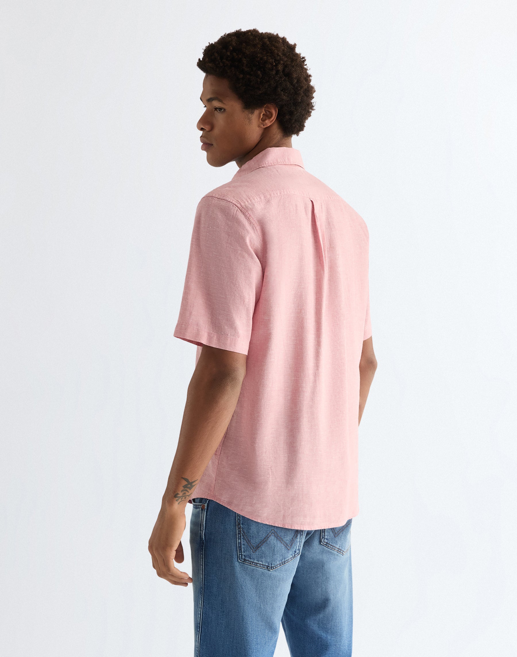 Camicia a maniche corte con 1 taschino in rosa antico Camicie Wrangler
