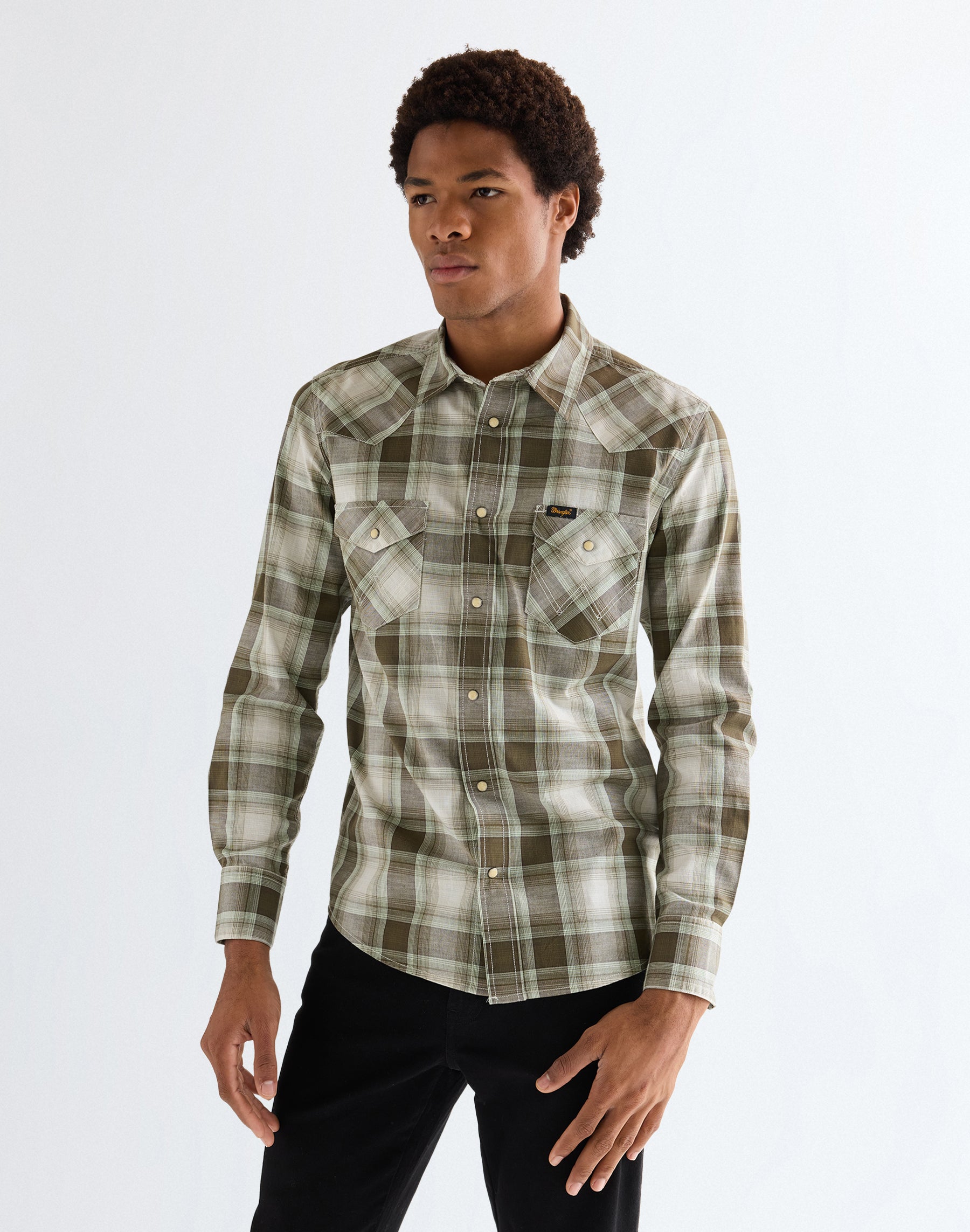 Western verde chiaro Camicie Wrangler