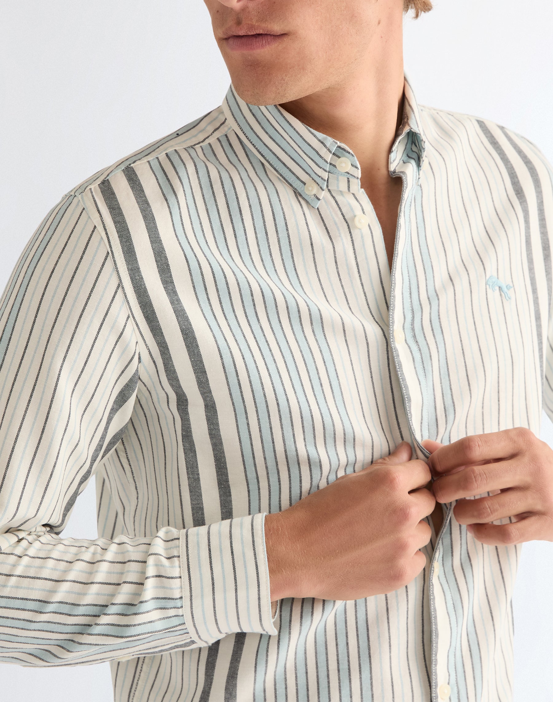 Camicia Oxford in bianco blu Camicie Wrangler