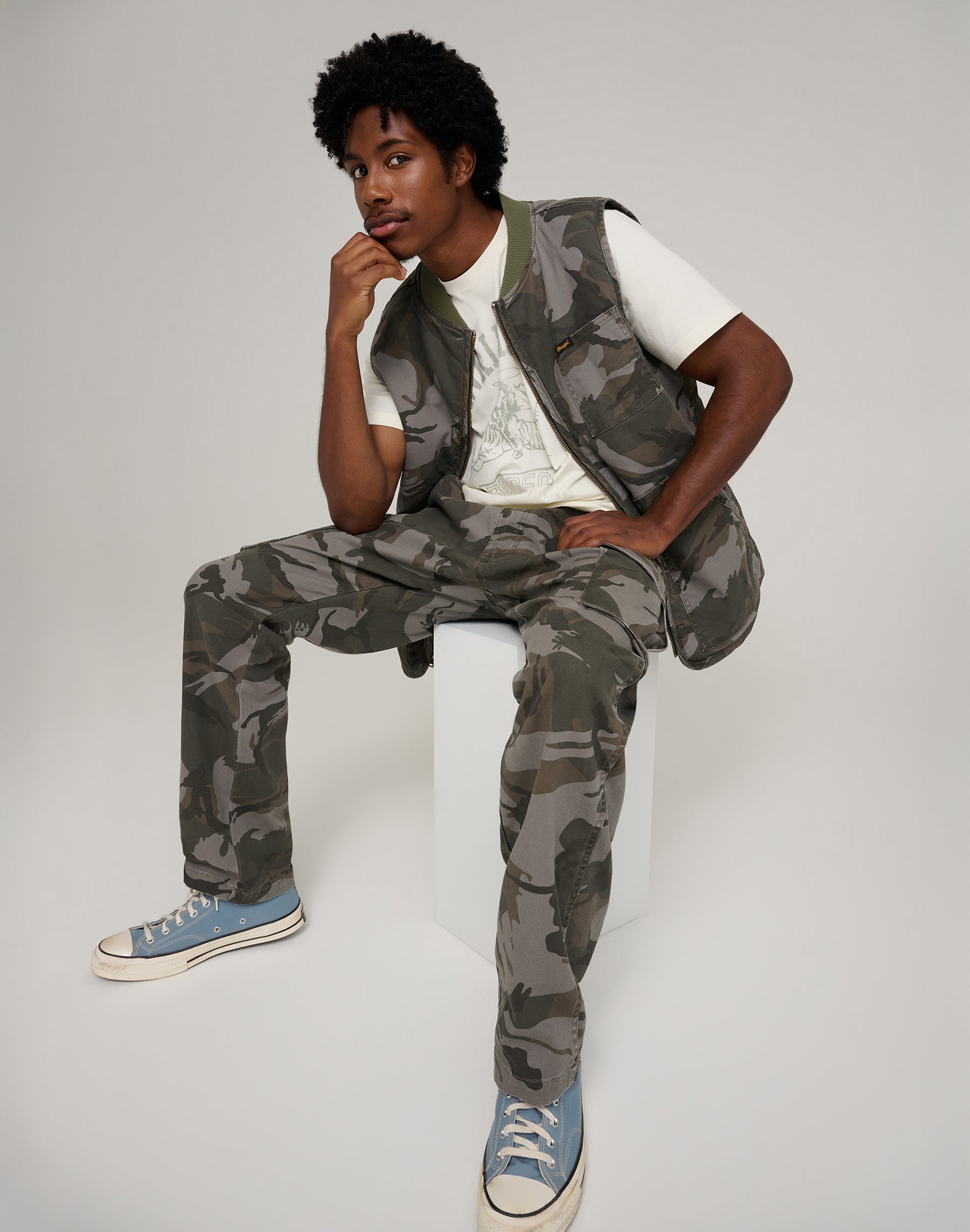 Pantaloni Mike Lucas in camo Pantaloni Wrangler