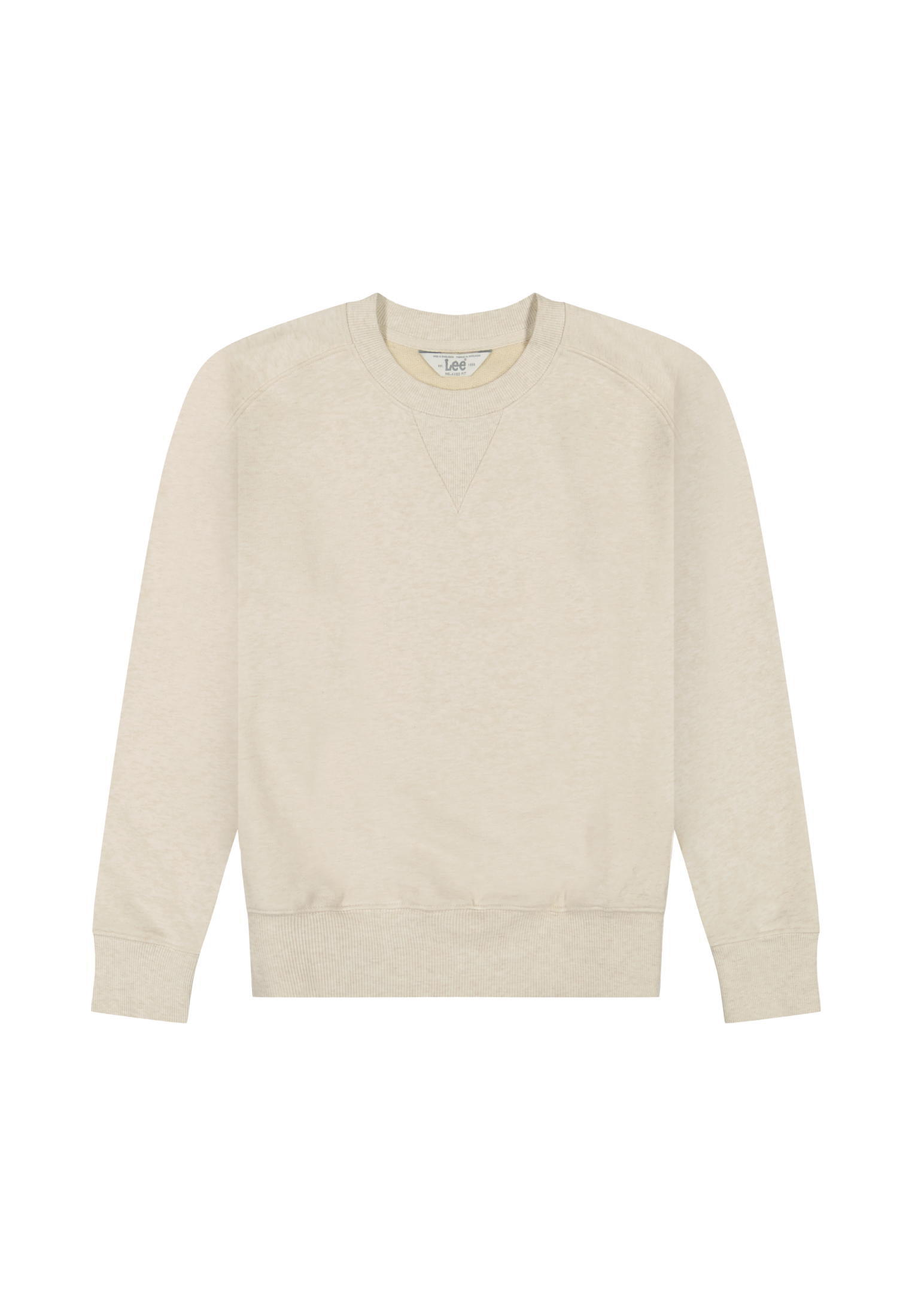 Felpa Raglan Crew in Ecru Heather