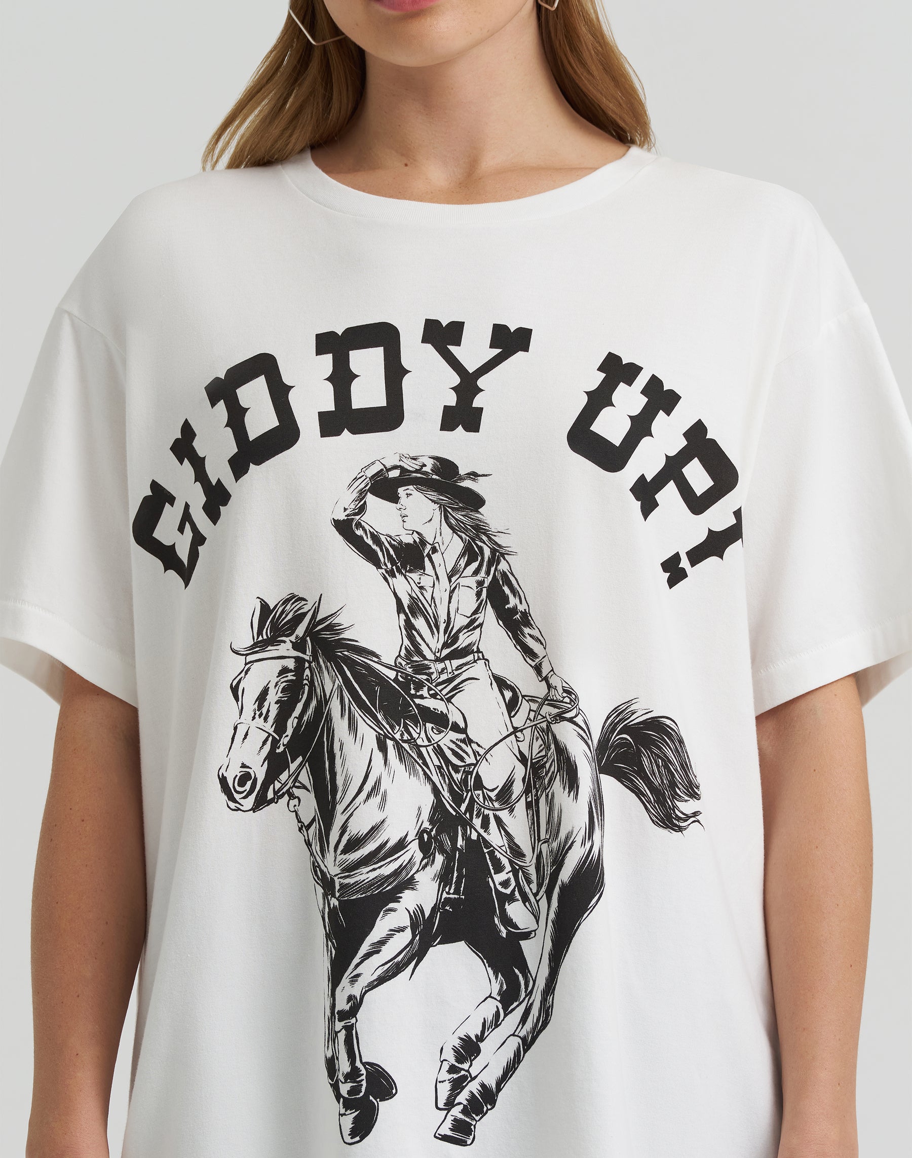 Maglietta Giddy Up in bianco T-shirt Wrangler