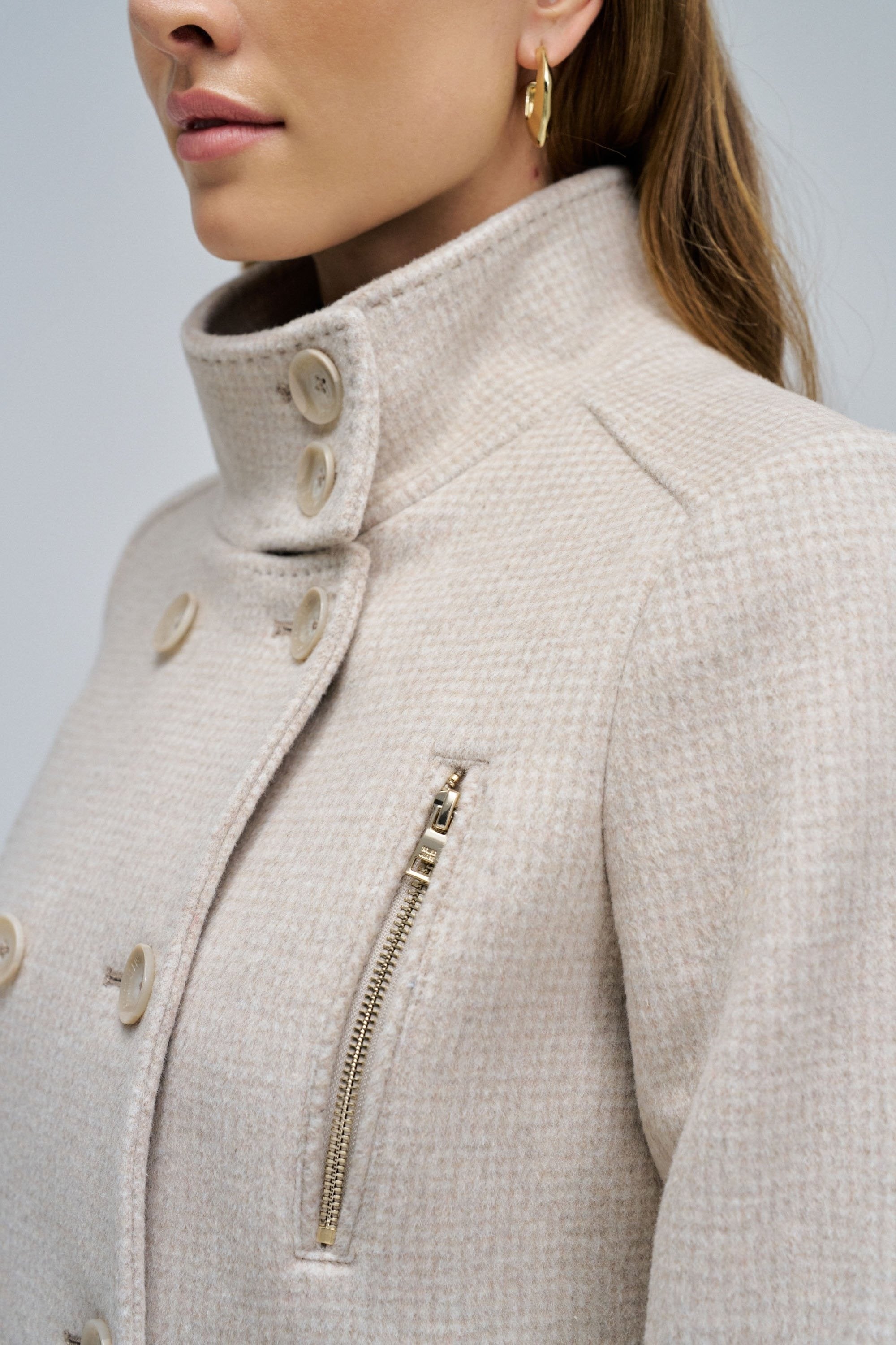 Cappotto lungo in lana Grace in beige chiaro V1 Giacche Salsa Jeans