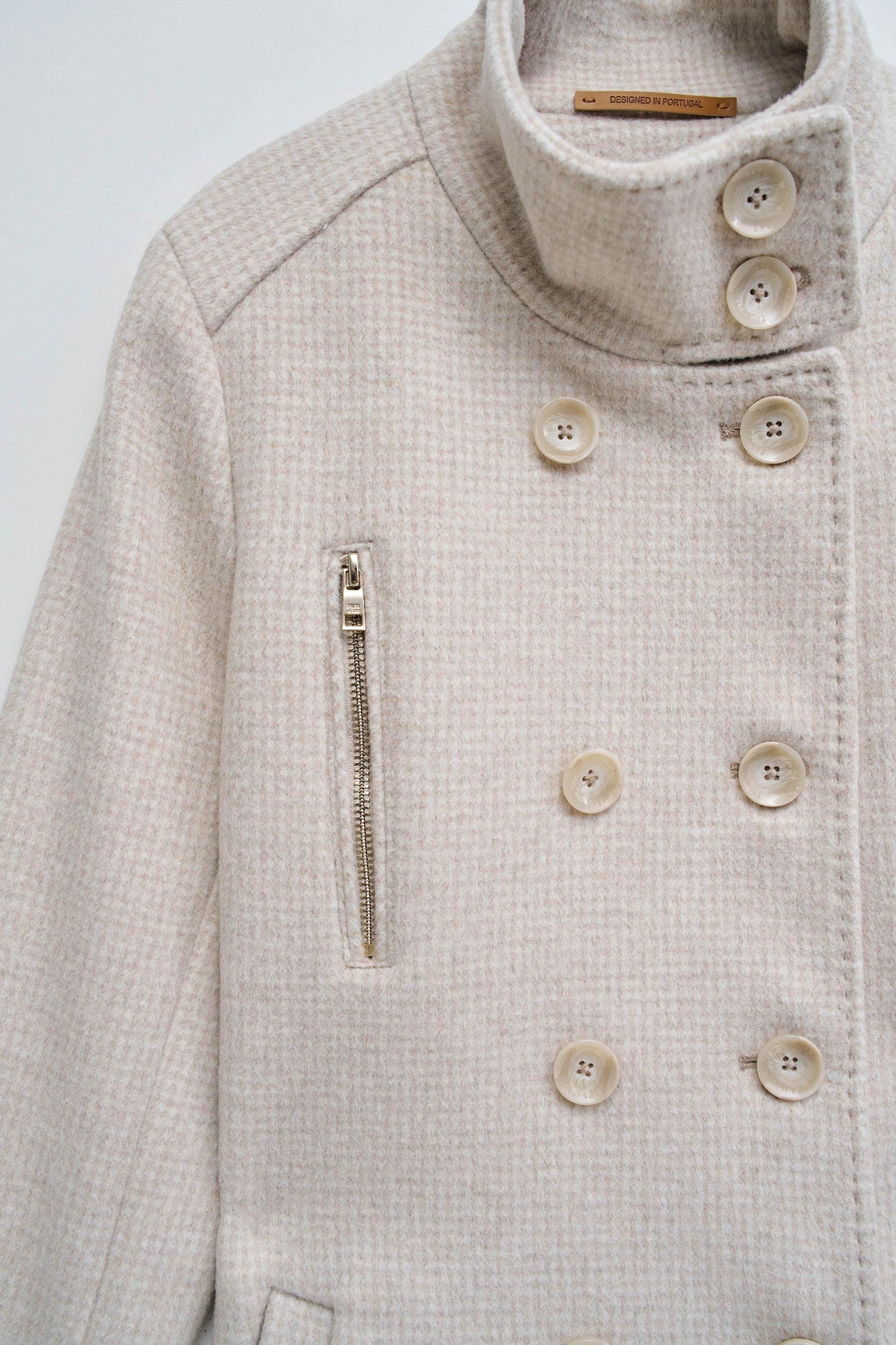 Cappotto lungo in lana Grace in beige chiaro V1 Giacche Salsa Jeans