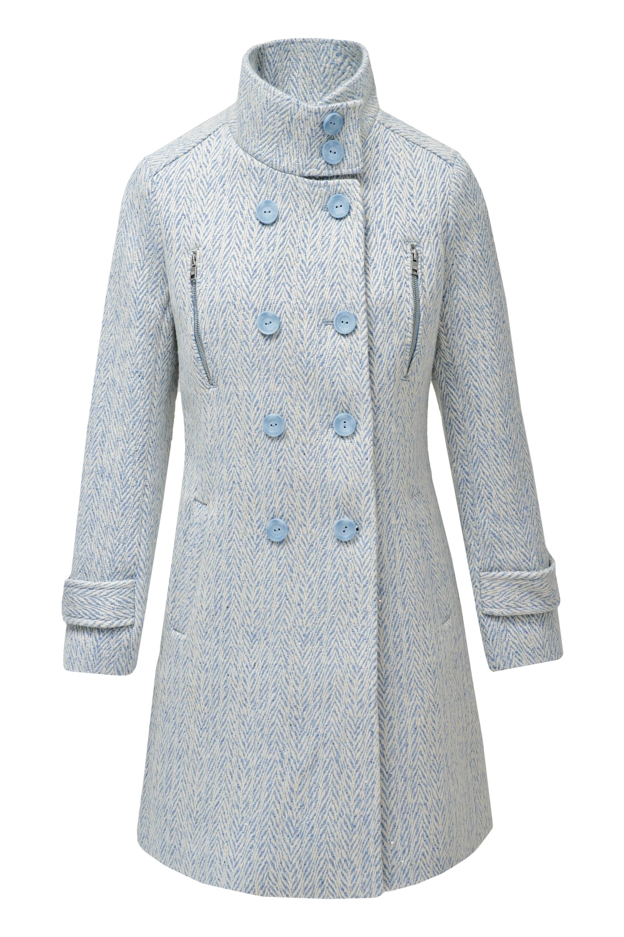 Cappotto lungo in lana Grace in azzurro V1 Giacche Salsa Jeans