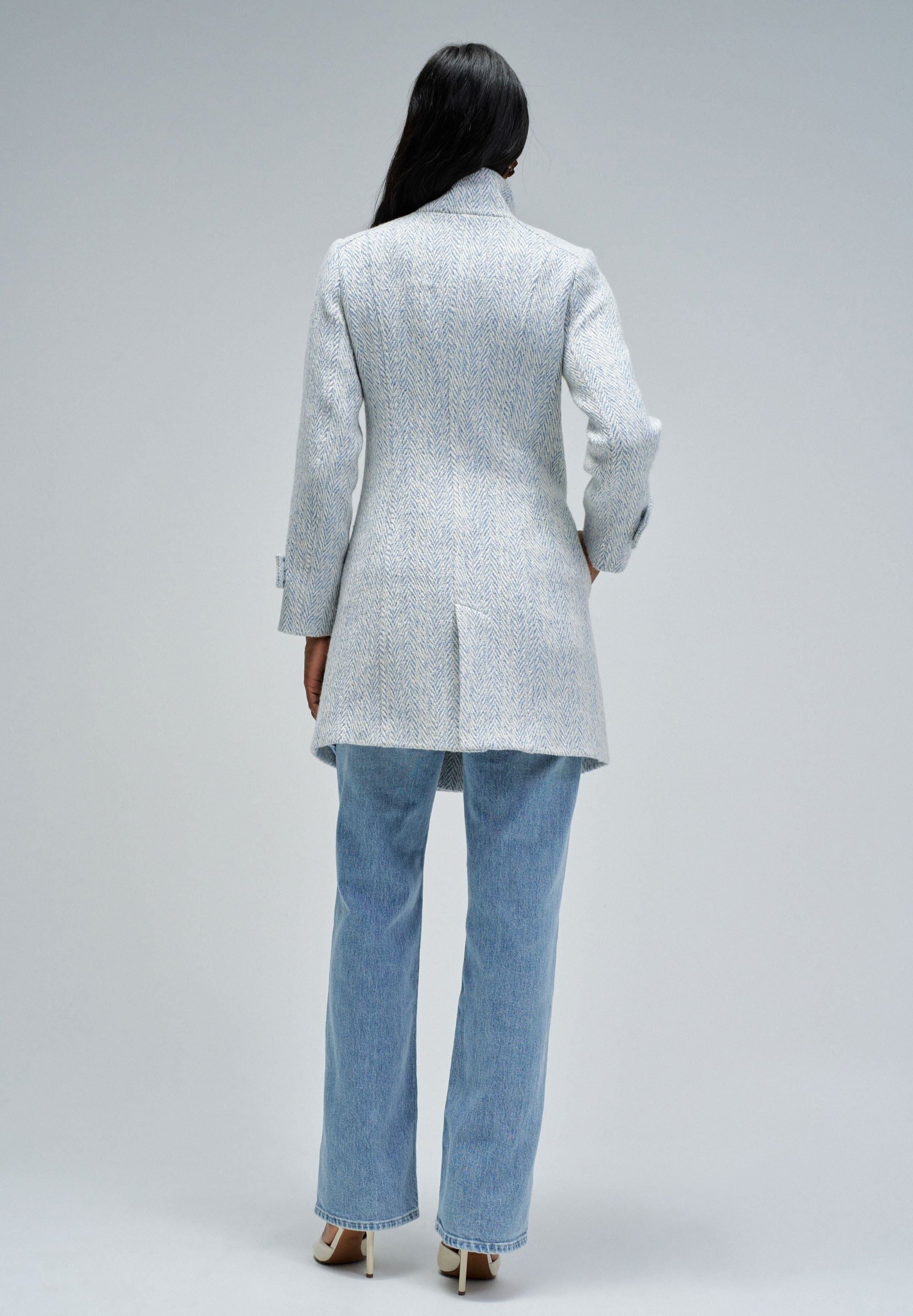 Cappotto lungo in lana Grace in azzurro V1 Giacche Salsa Jeans