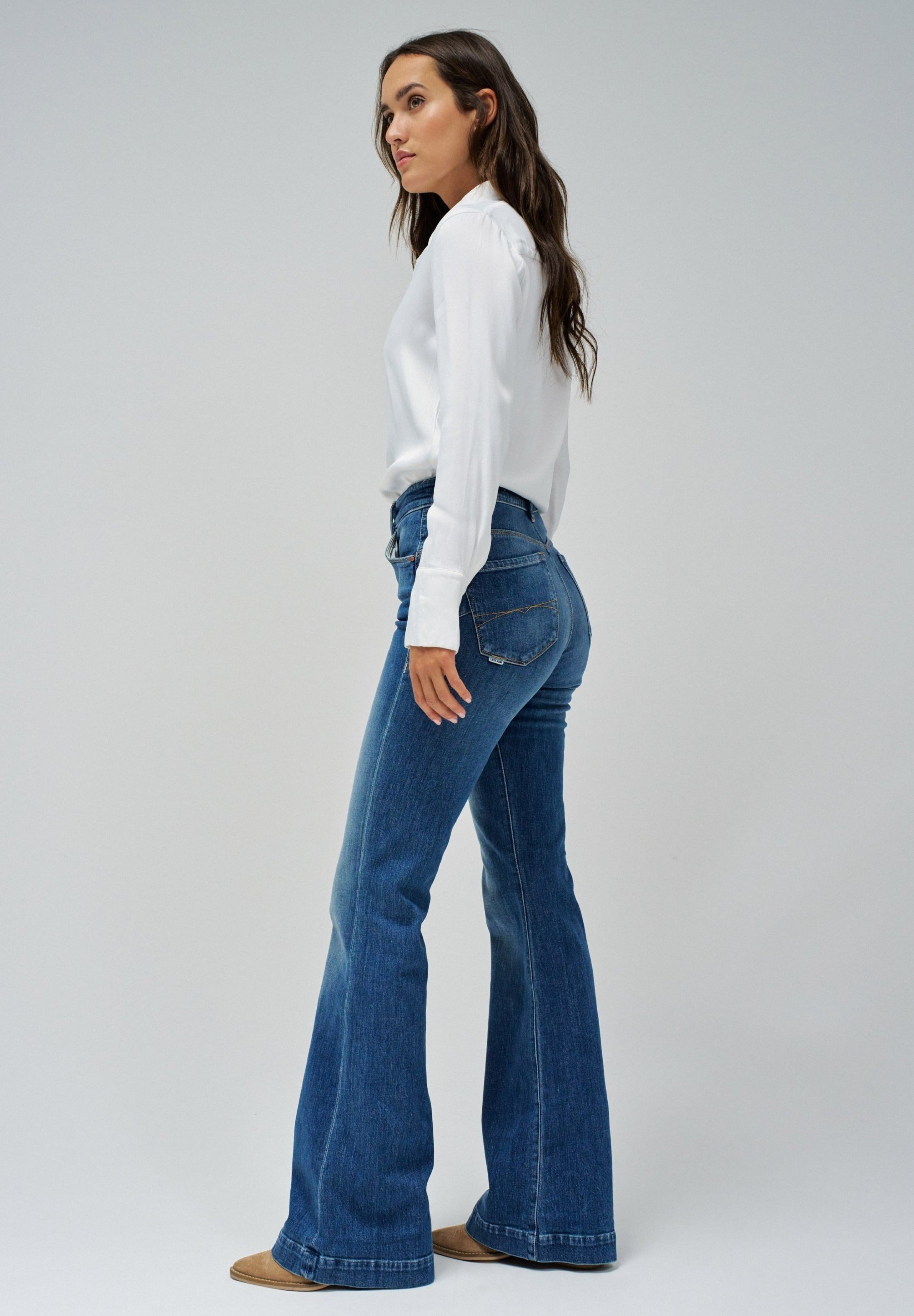 Jeans Faith Flare a lavaggio medio Salsa Jeans