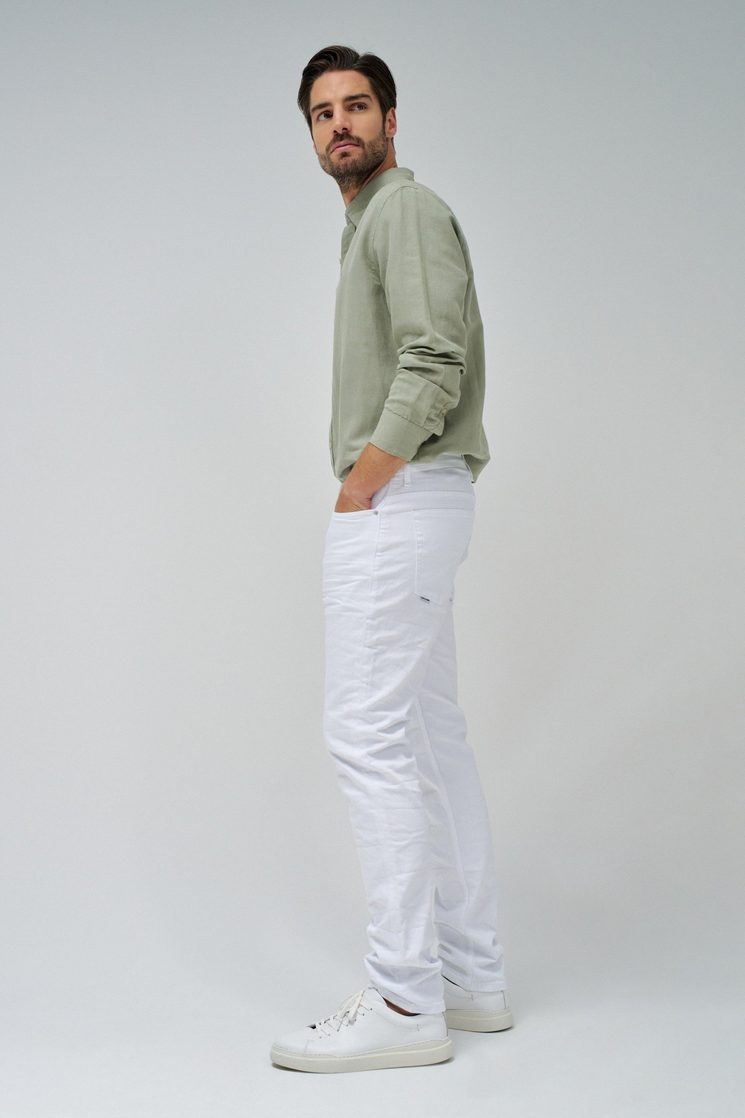 Jeans Slim Twill in Bianco Jeans Salsa Jeans