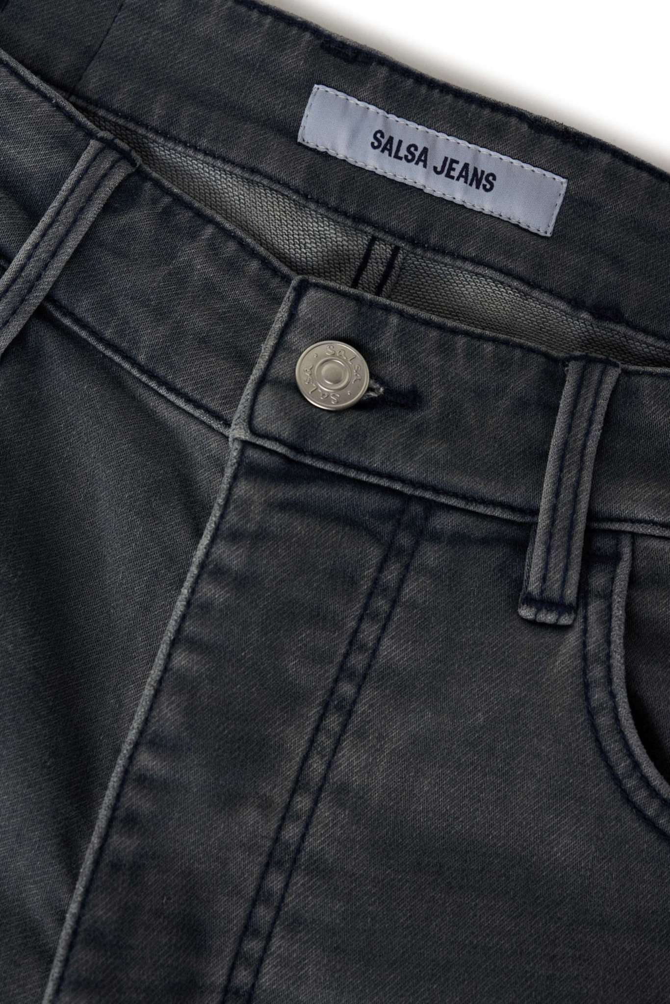 Jeans Slim in maglia di jeans grigio medio Salsa Jeans