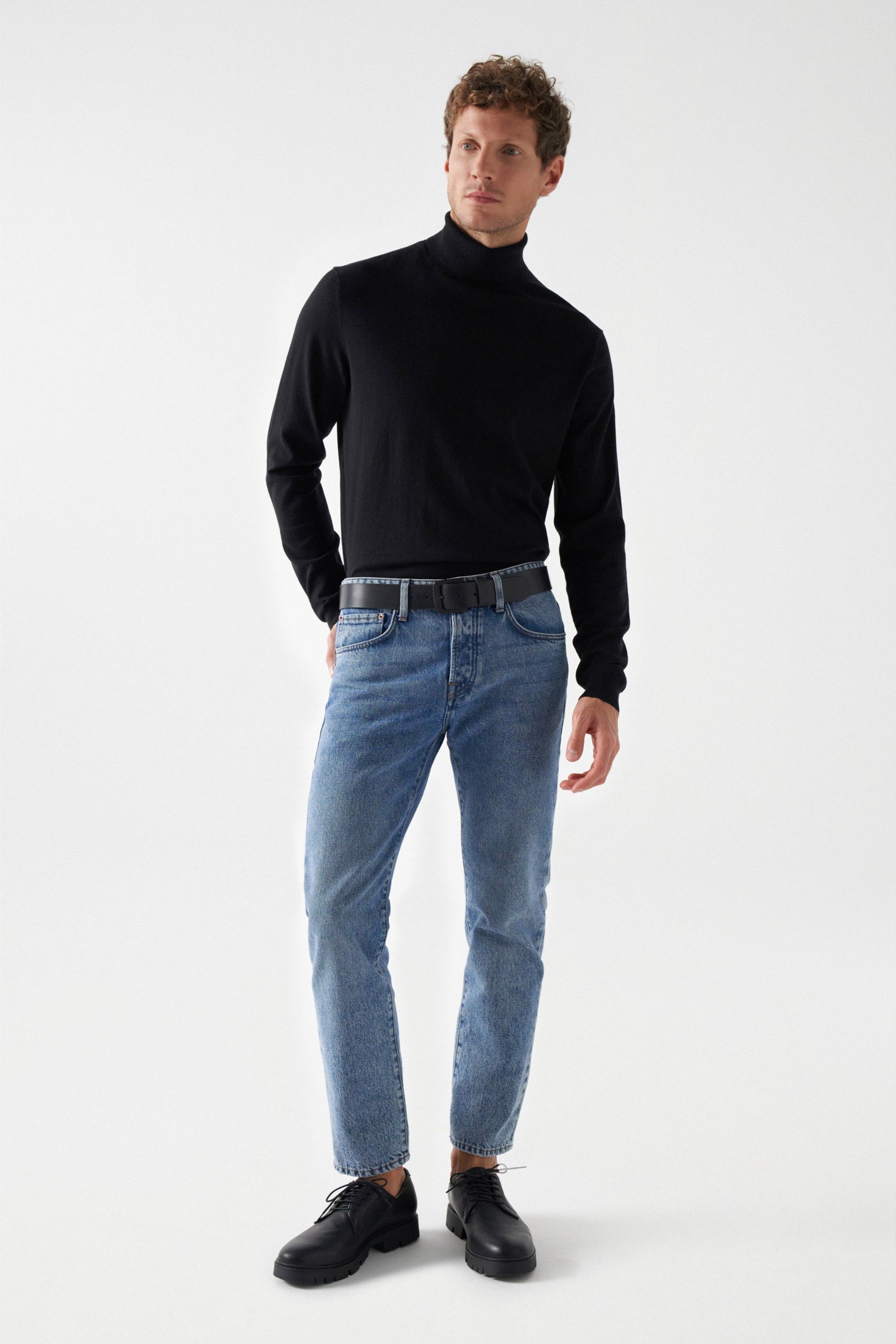 Cintura in pelle Basic in nero Cintura Salsa Jeans
