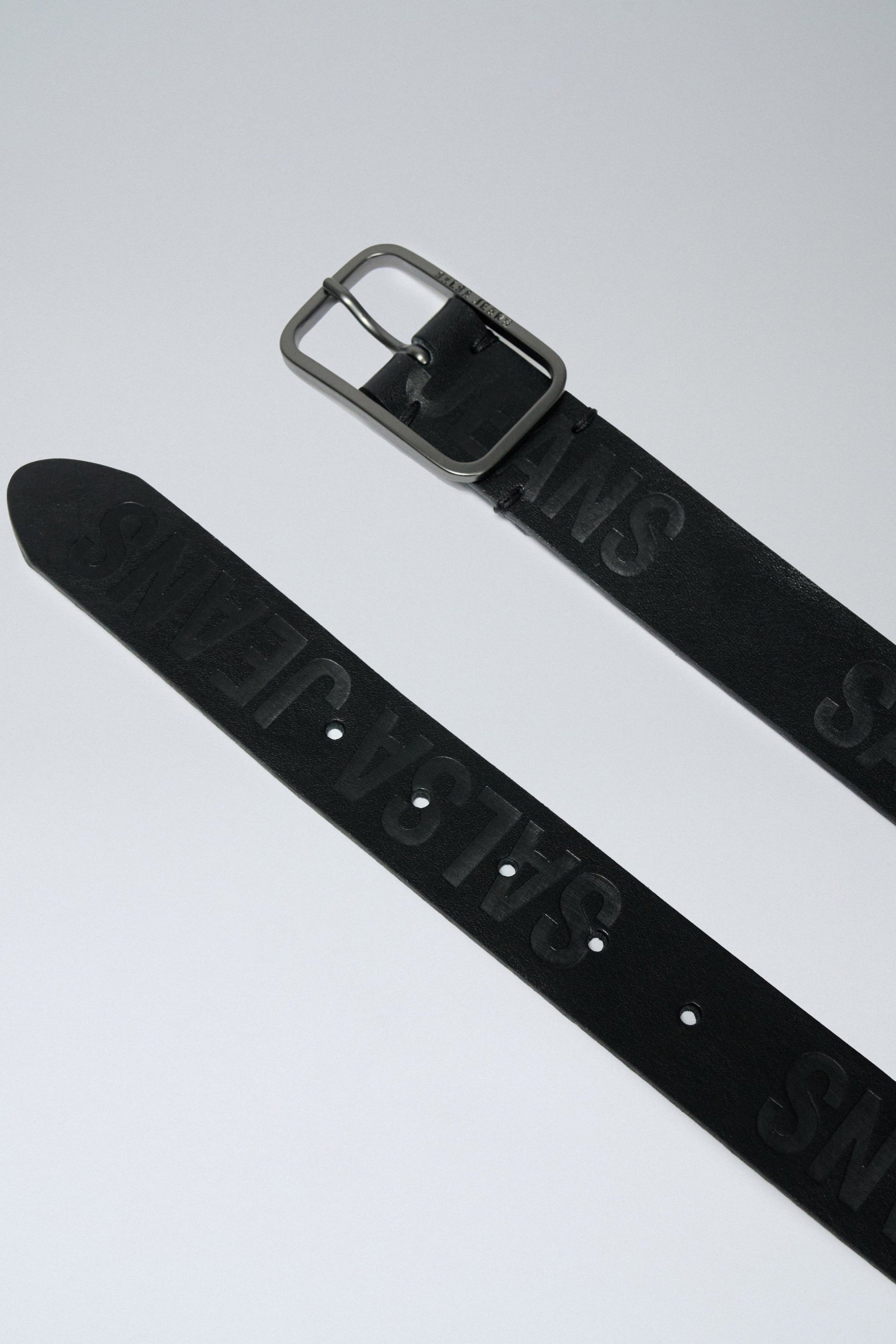 Cintura in pelle goffrata Salsa Jeans in nero Cintura Salsa Jeans