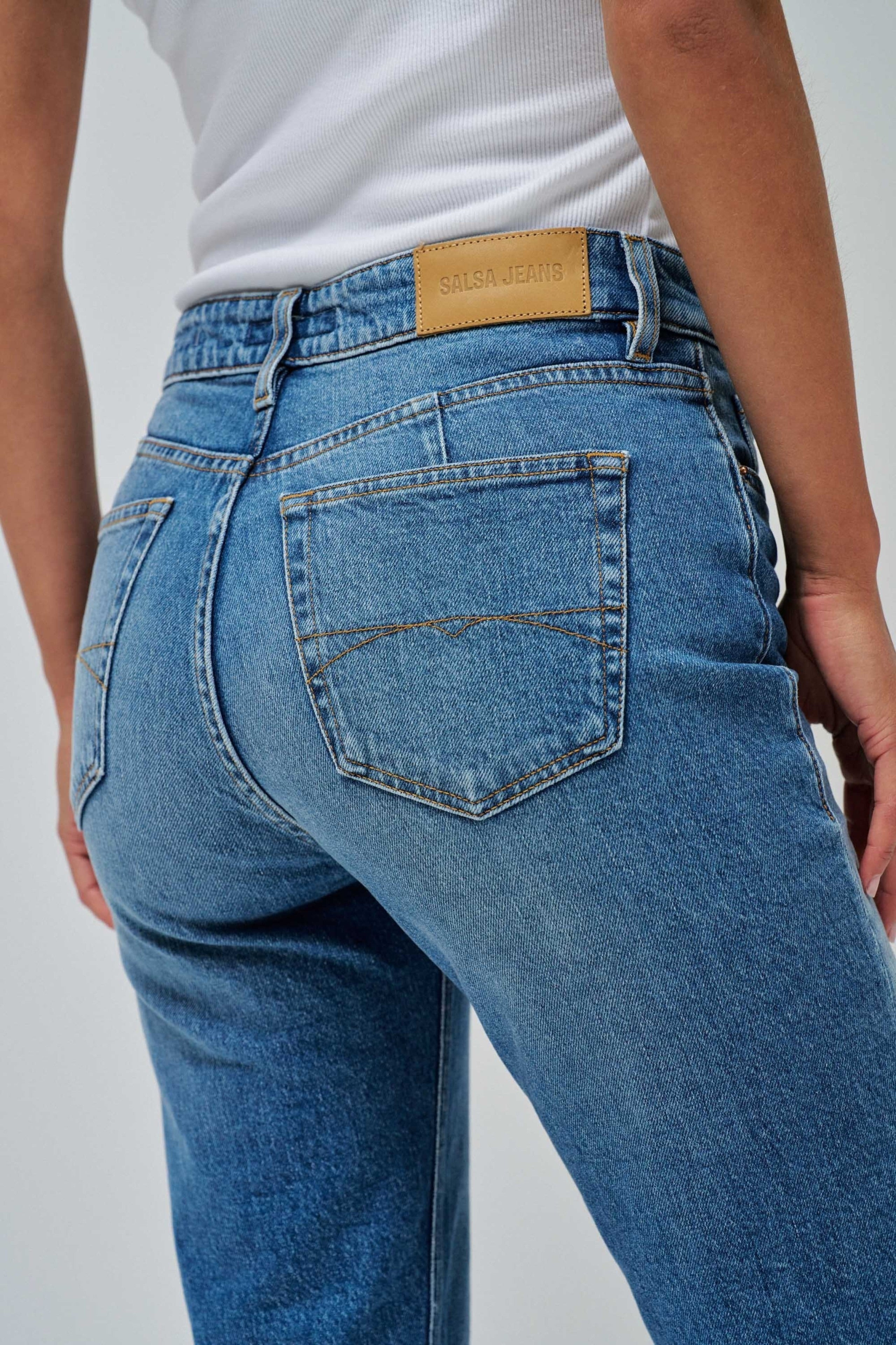 Jeans True Cropped Slim con lavaggio medio Salsa Jeans