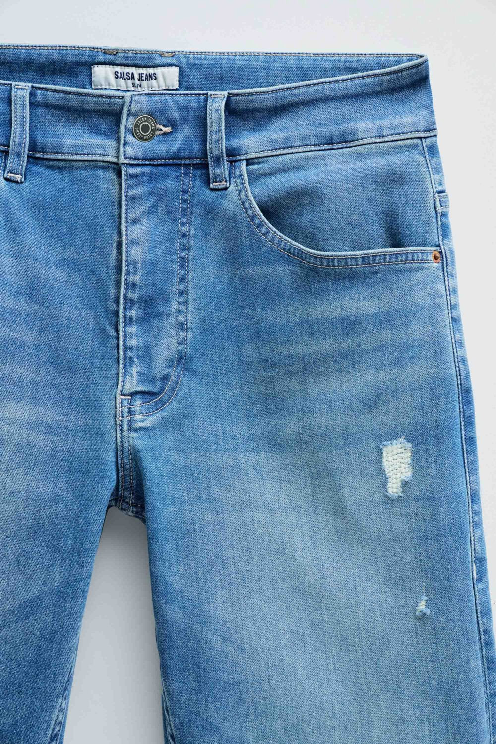 Jeans Slim S-Active Destroyed in Greencast Salsa Jeans
