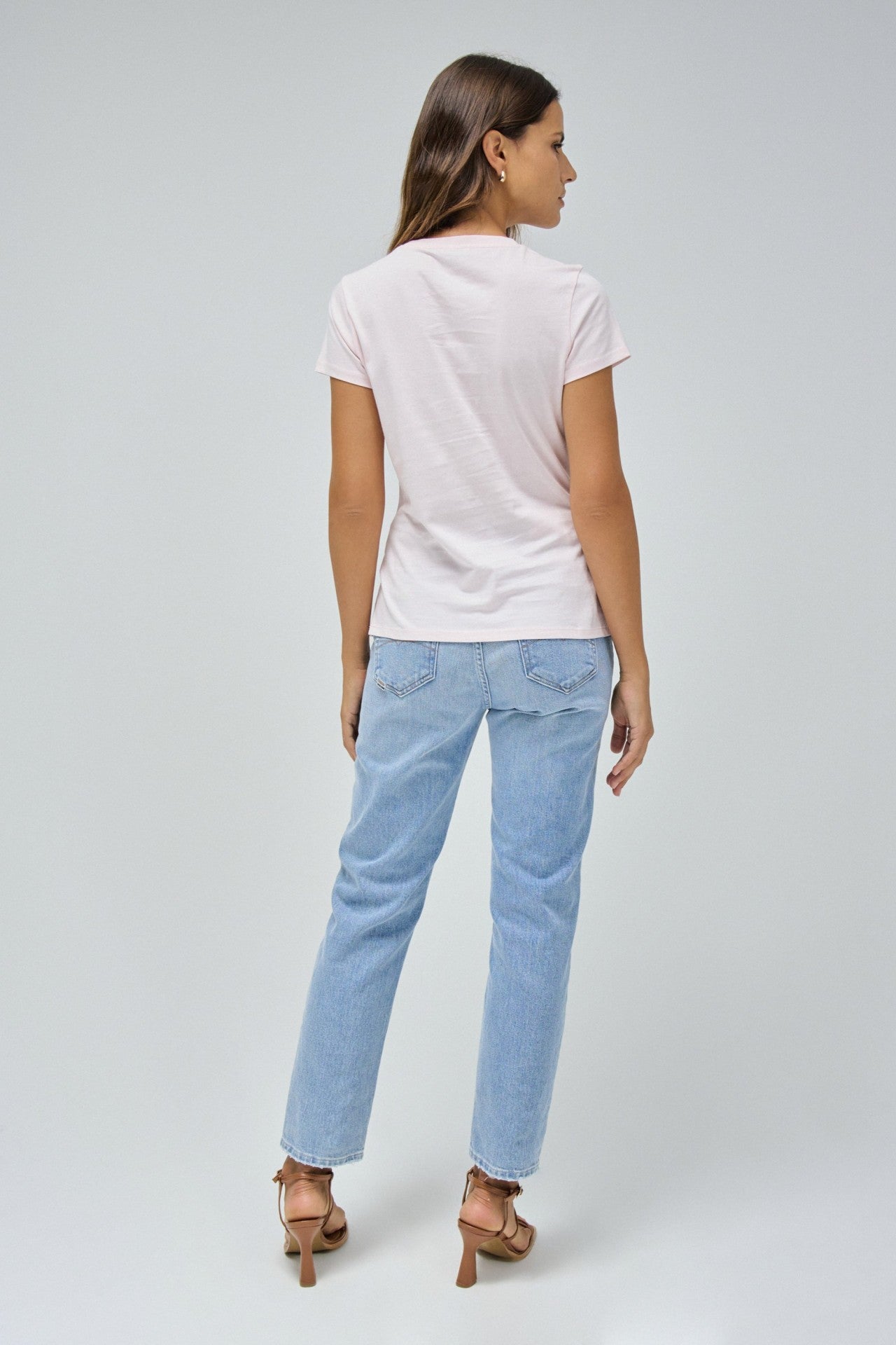 Maglietta istituzionale con perline in rosa chiaro V1 T-Shirts Salsa Jeans