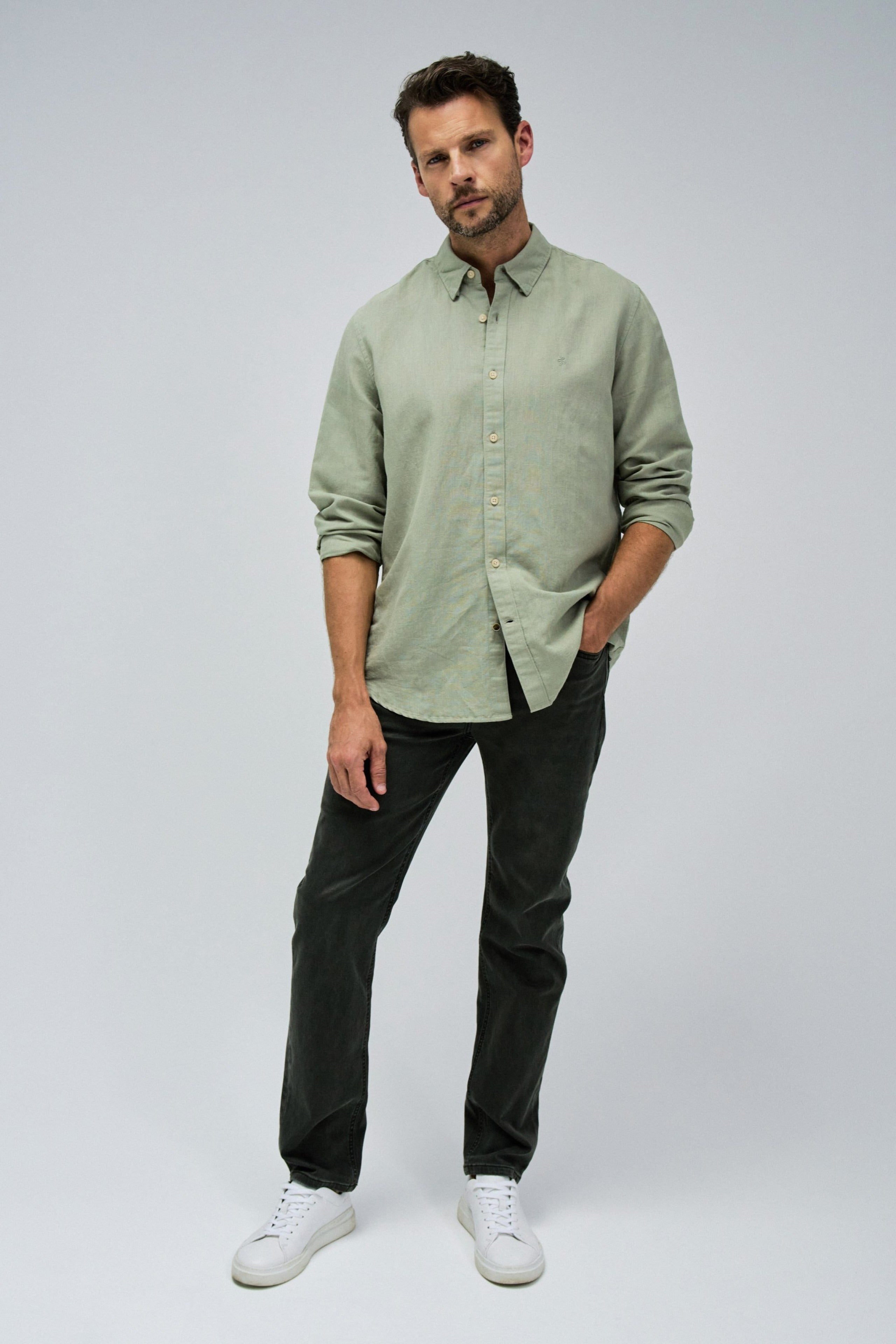 Pantaloni regular Jogger S-Activ Colors in verde scuro Salsa Jeans