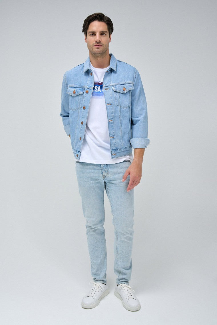 Stampa del marchio sul petto delle T-shirt bianche Salsa Jeans