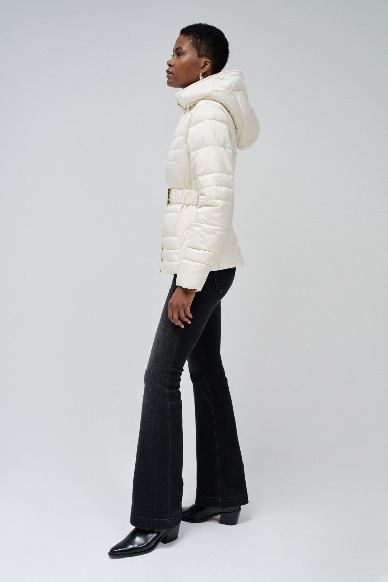 Cappotto corto con cappuccio di pelliccia in giacche beige chiaro Salsa Jeans