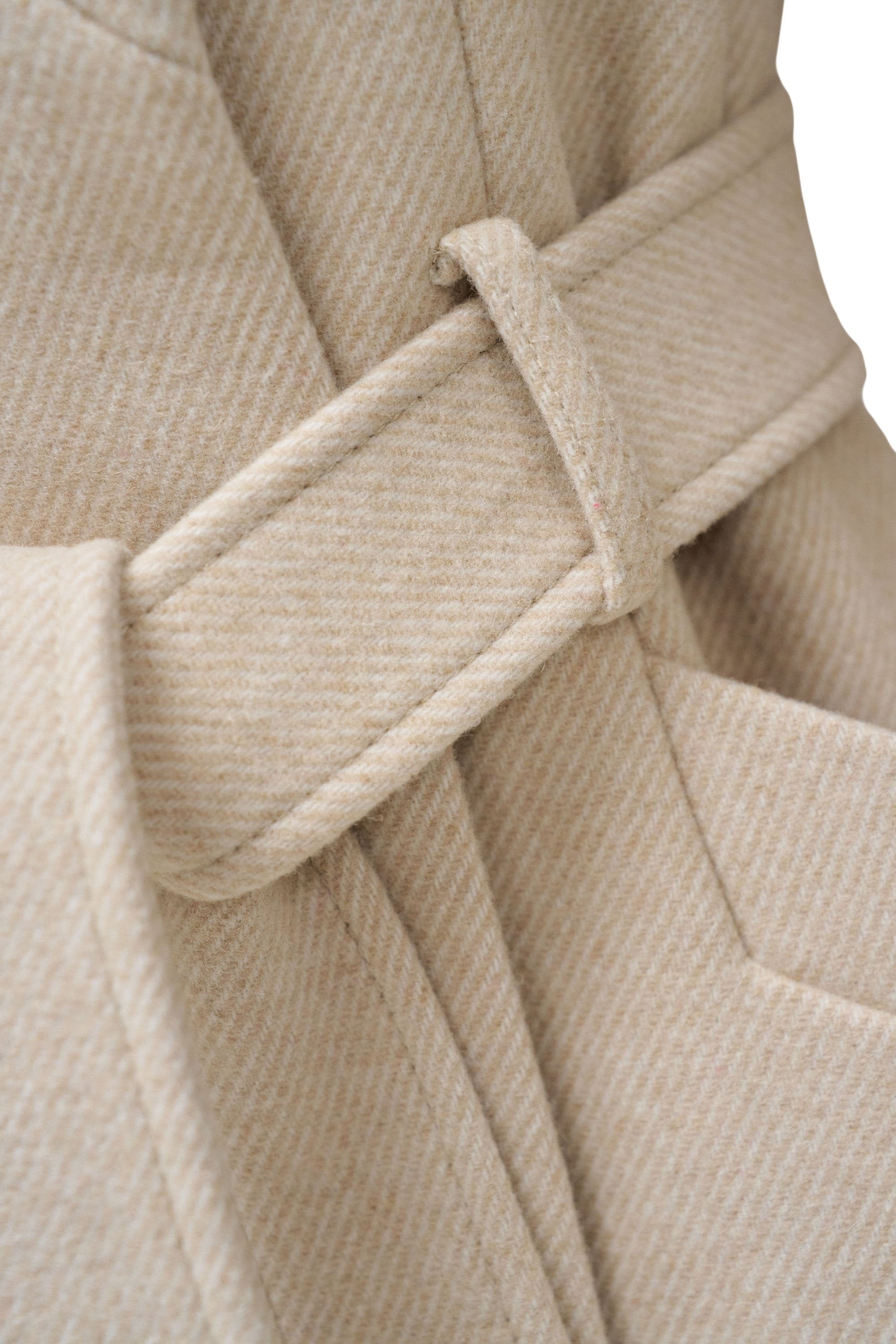 Giacca lunga in lana con cintura in beige chiaro V1 Giacche Salsa Jeans