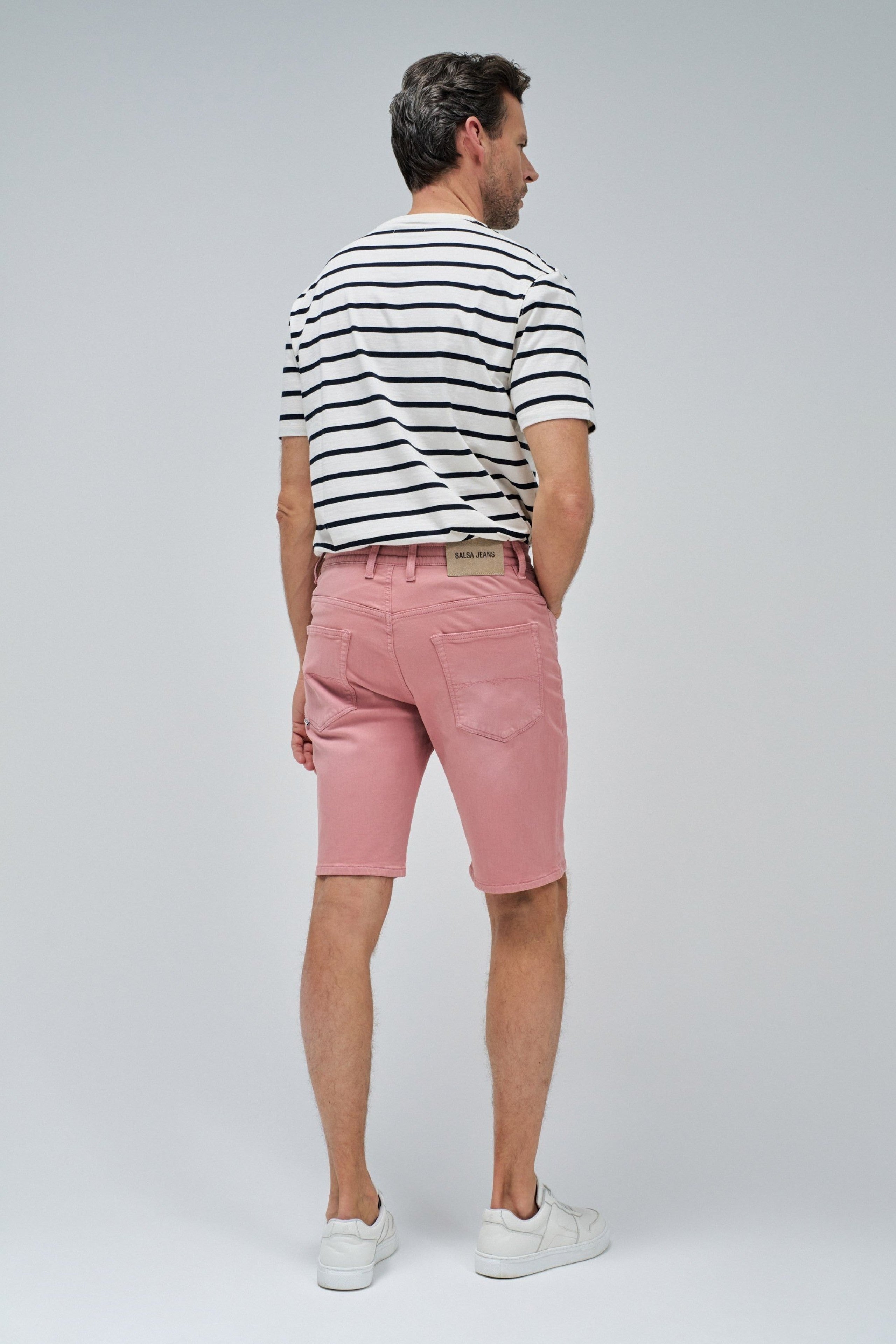 Short Jogger S-Activ Washed Colors in Medium Pink Jeansshorts Salsa Jeans