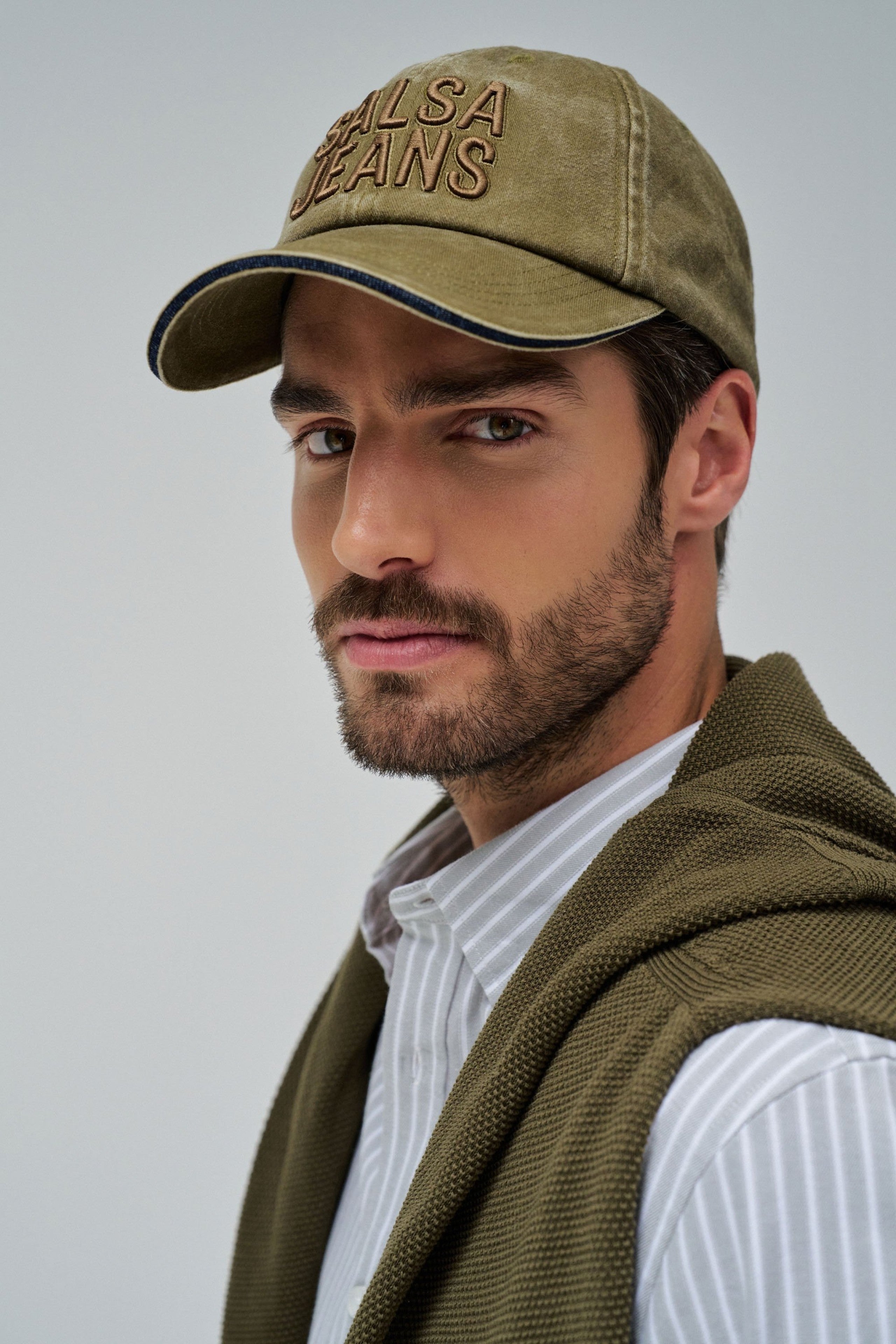 Cappello in tela con cappuccio verde scuro Salsa Jeans