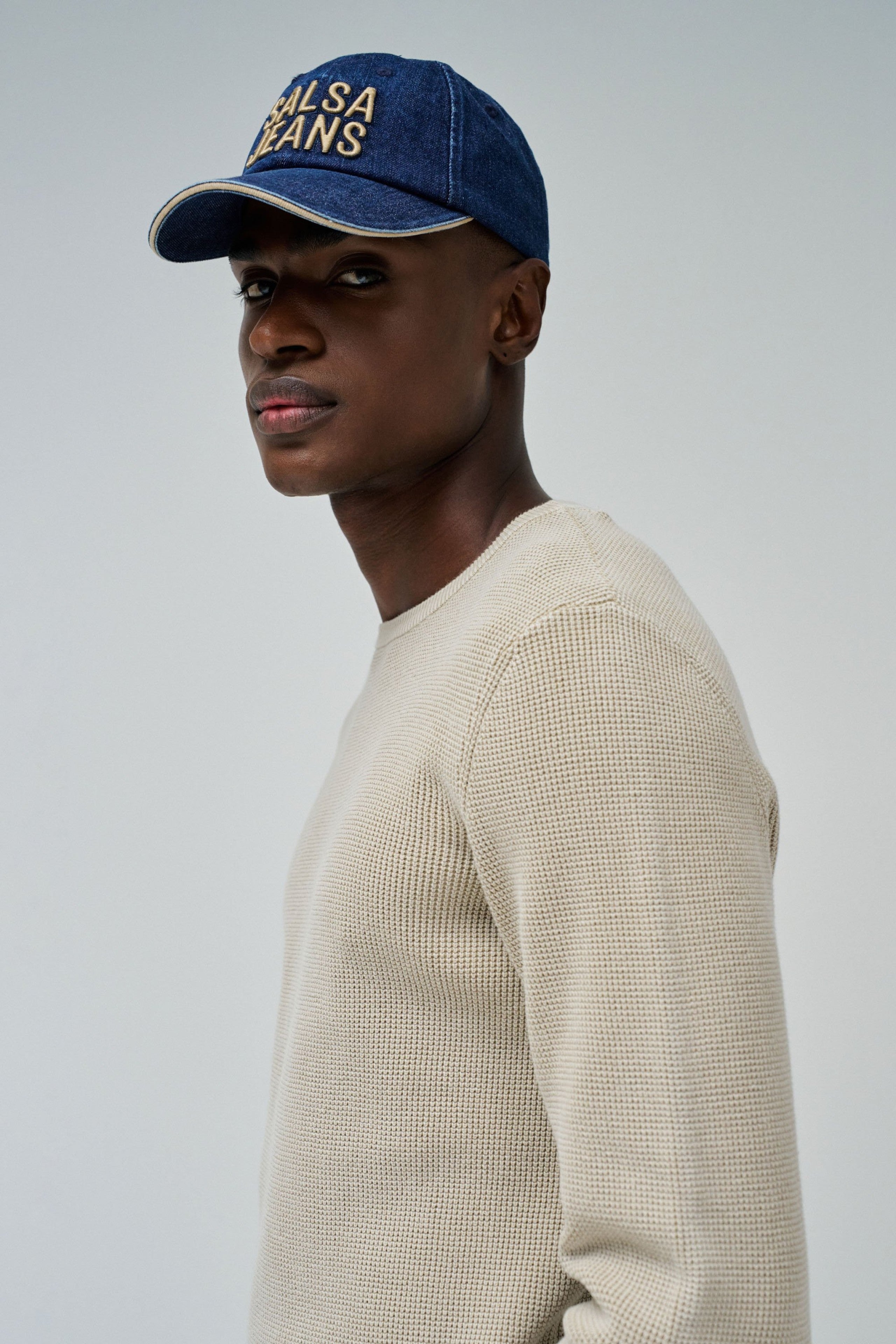 Berretto in denim con lavaggio medio Caps Salsa Jeans