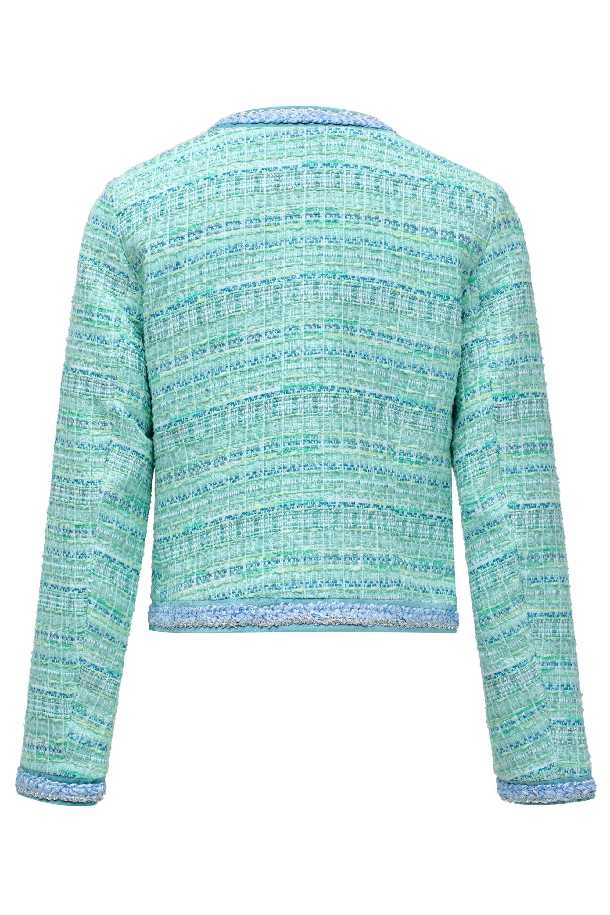 Giacca colorata in tweed stile Chanel in verde chiaro Giacche Salsa Jeans