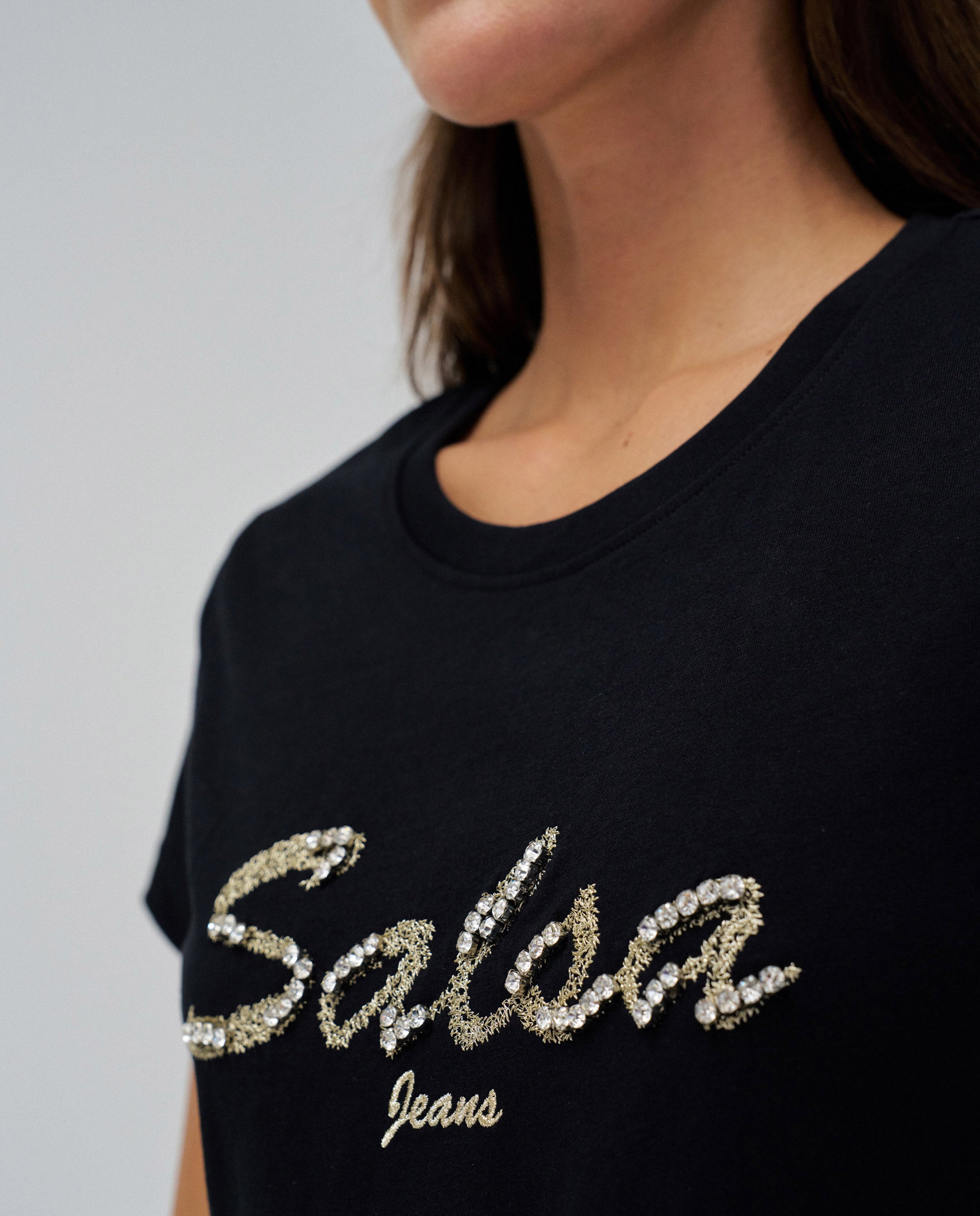Maglietta Branding in Nero Magliette Salsa Jeans