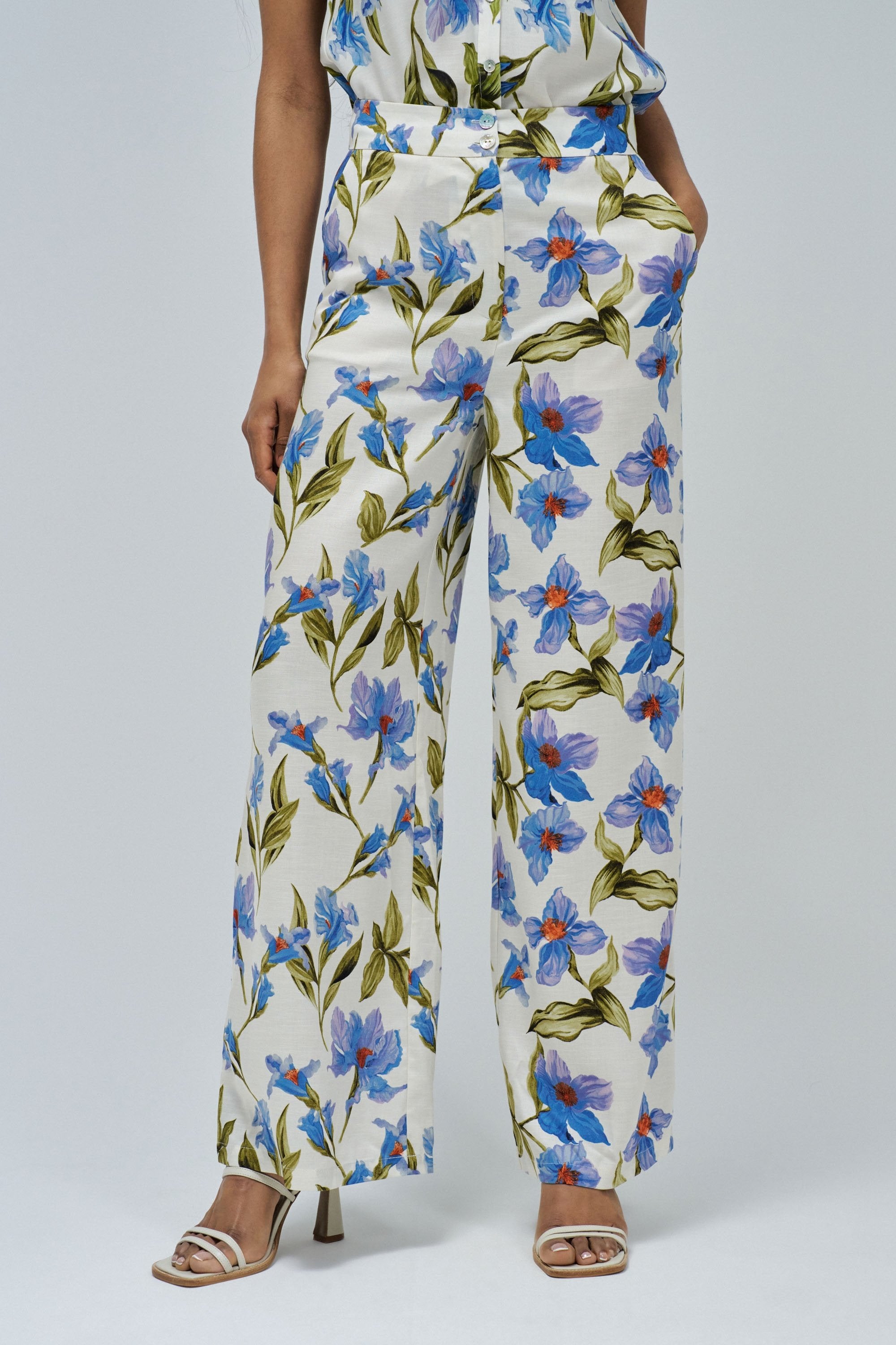Pantaloni stampati in blu medio V1 Pantaloni Salsa Jeans