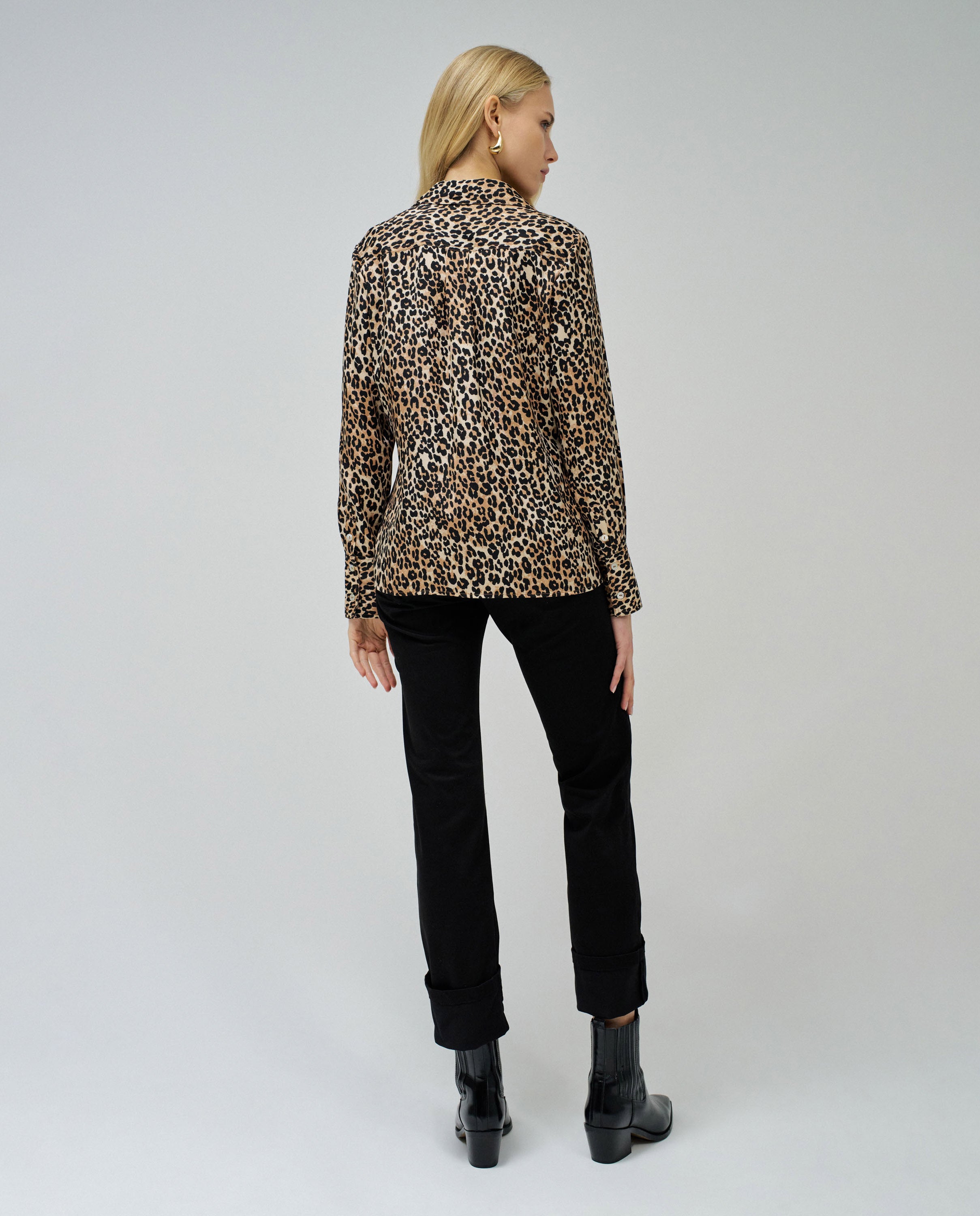 Camicia Basic Chiusura frontale con bottoni in Perla scura Camicie Salsa Jeans