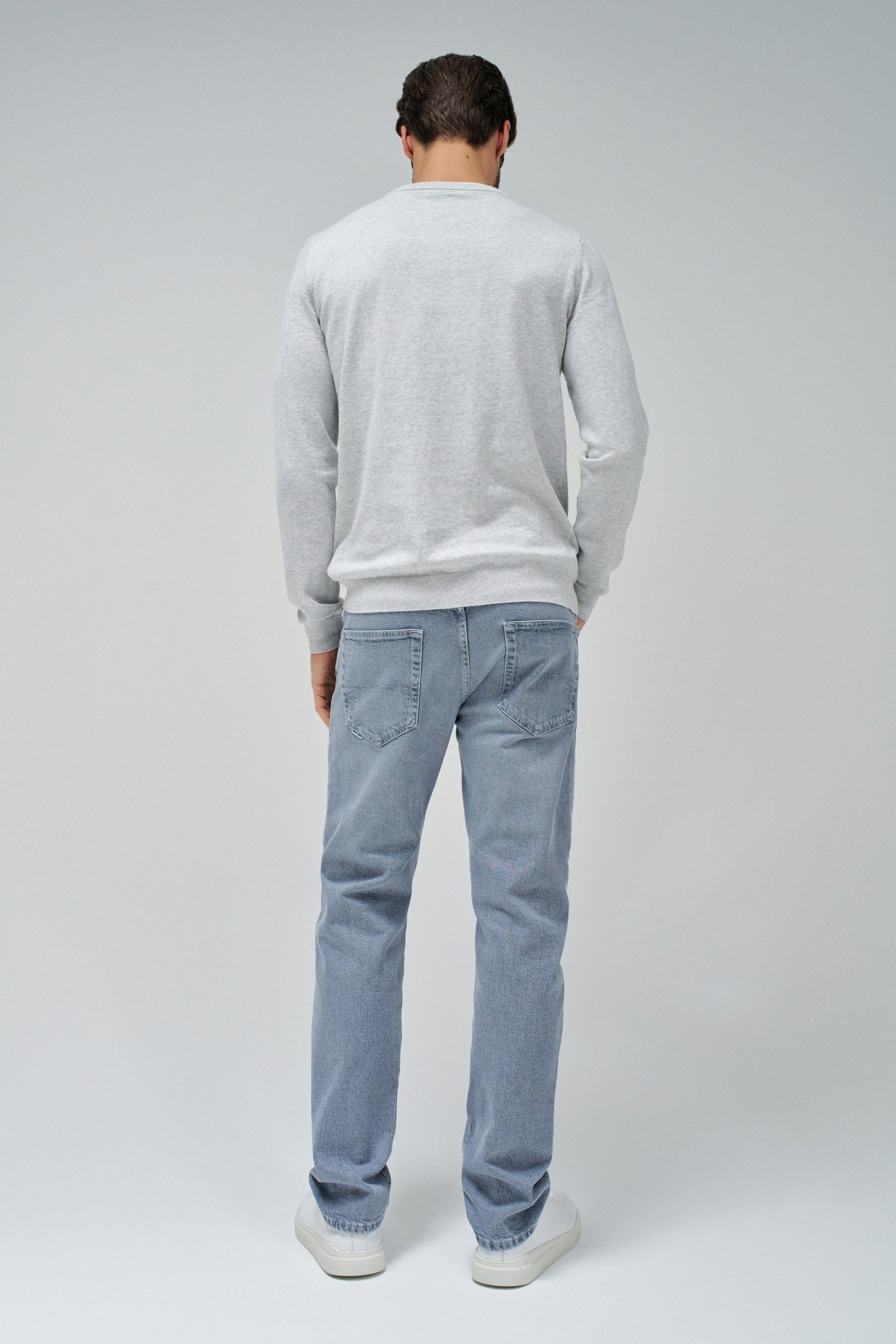 Henley in maglia con collo in jersey grigio chiaro Maglioni Salsa Jeans