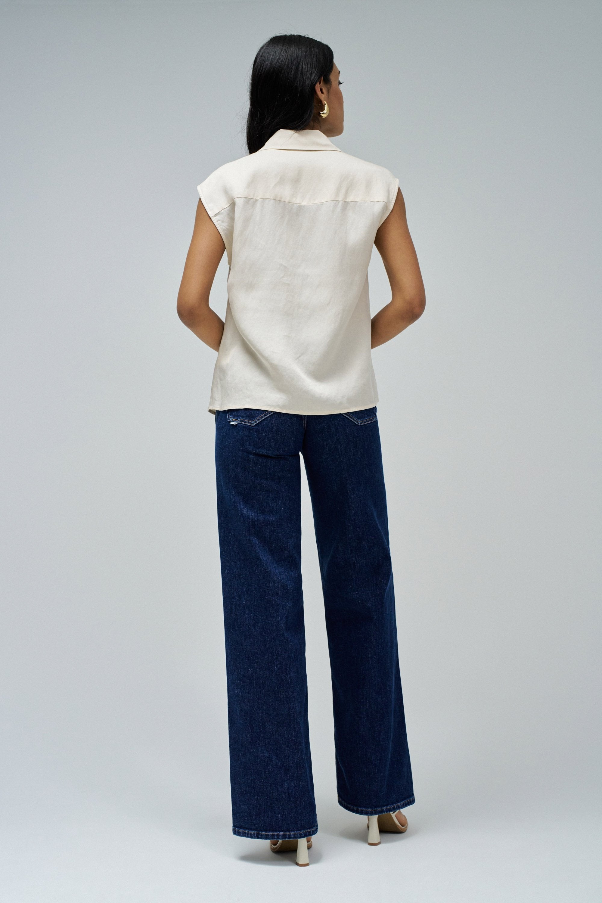 Camicetta Lightdenim in camicie di perle chiare Salsa Jeans