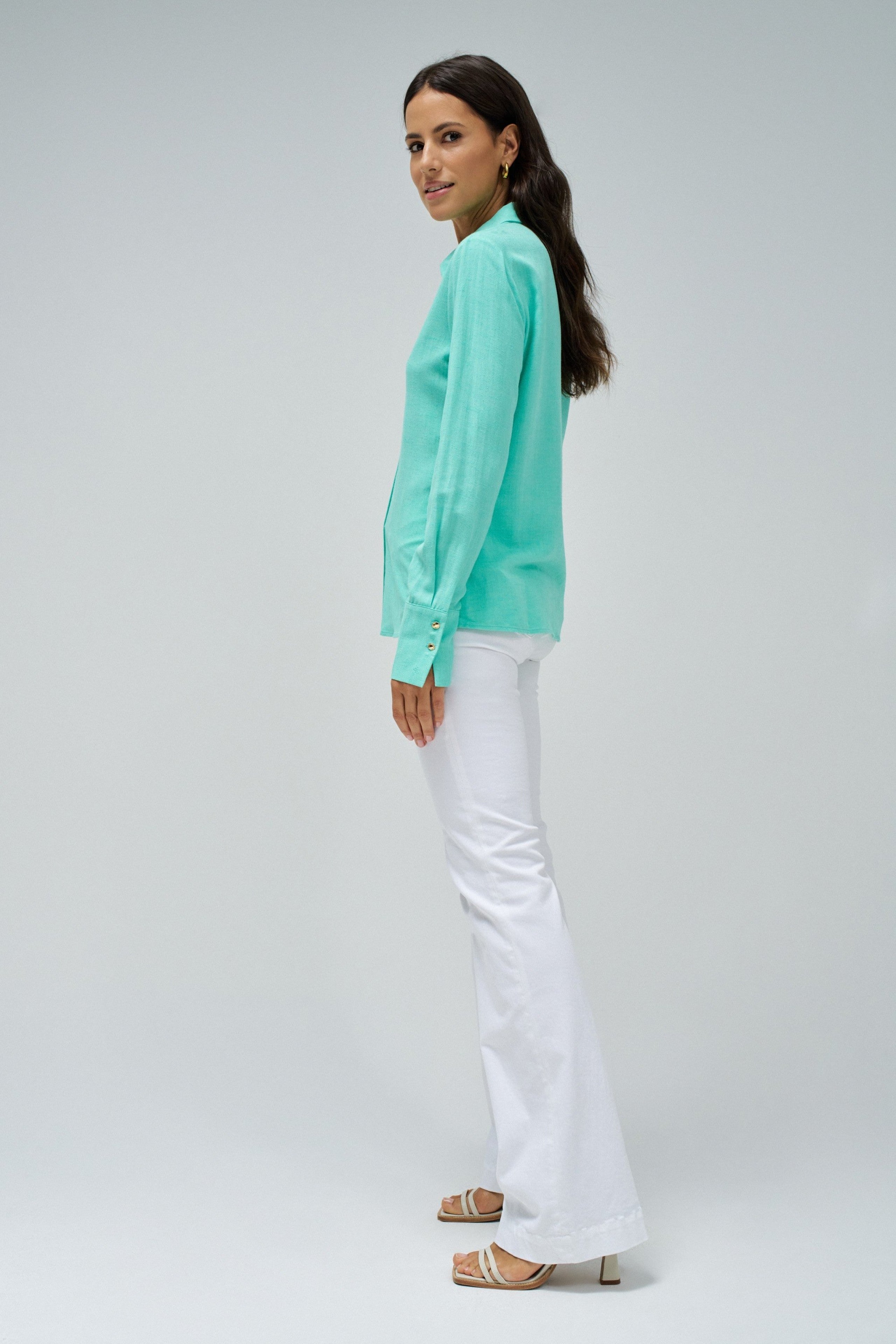 Camicia in lino verde chiaro Camicie Salsa Jeans
