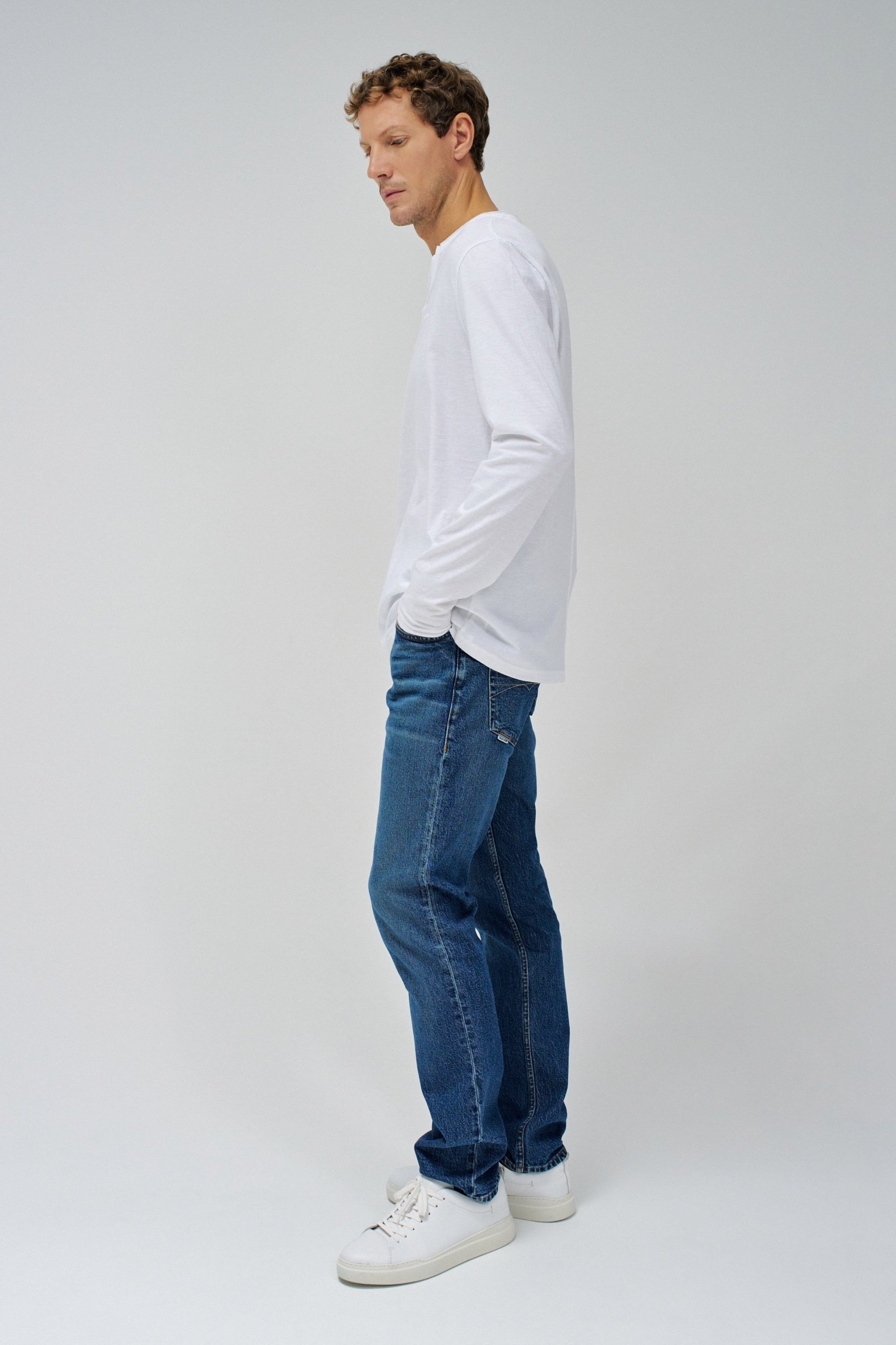 Maglia manica lunga Serafino in bianco Magliette Salsa Jeans