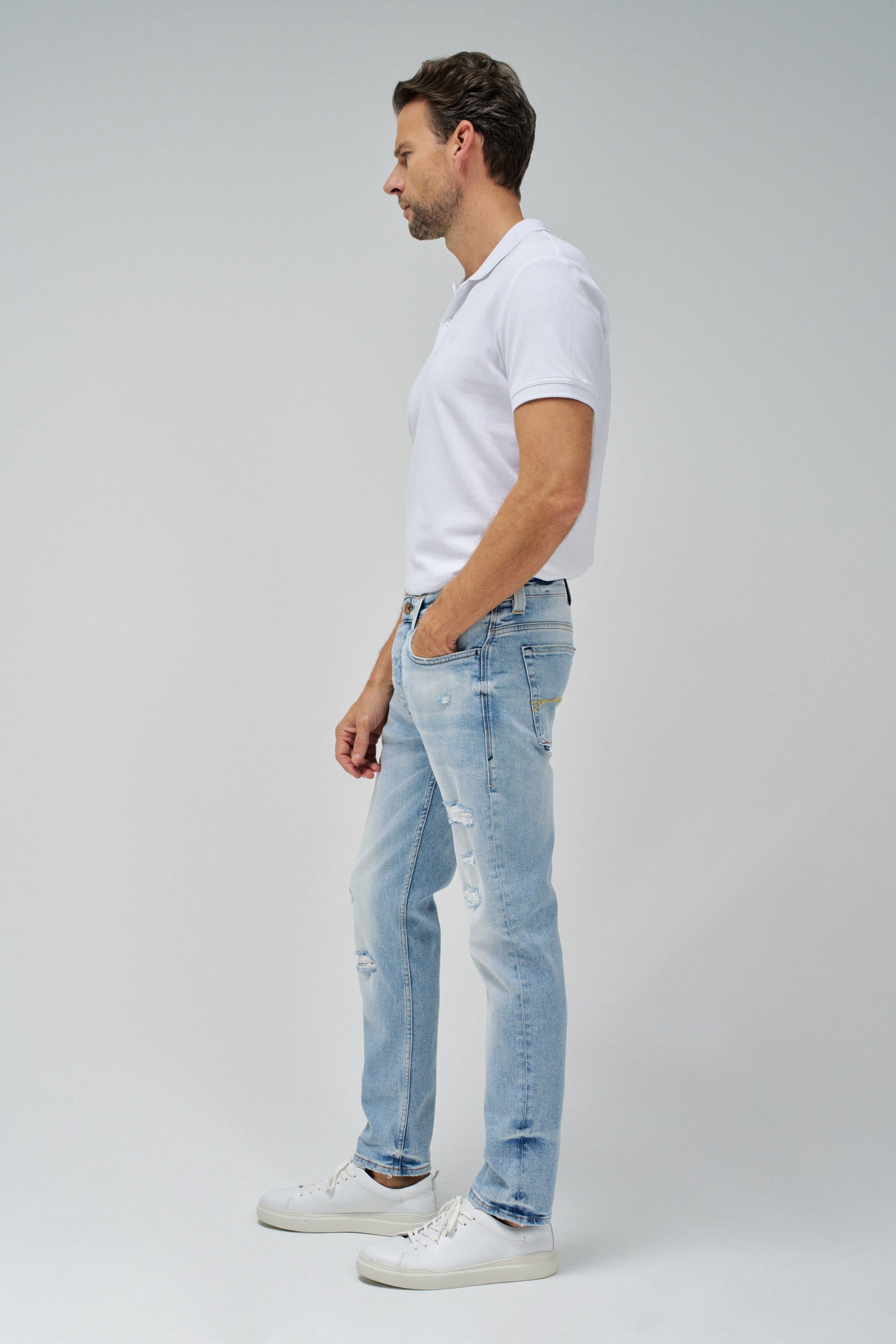 Cs Slim Jeans Destroyed in Greencast Jeans Salsa Jeans