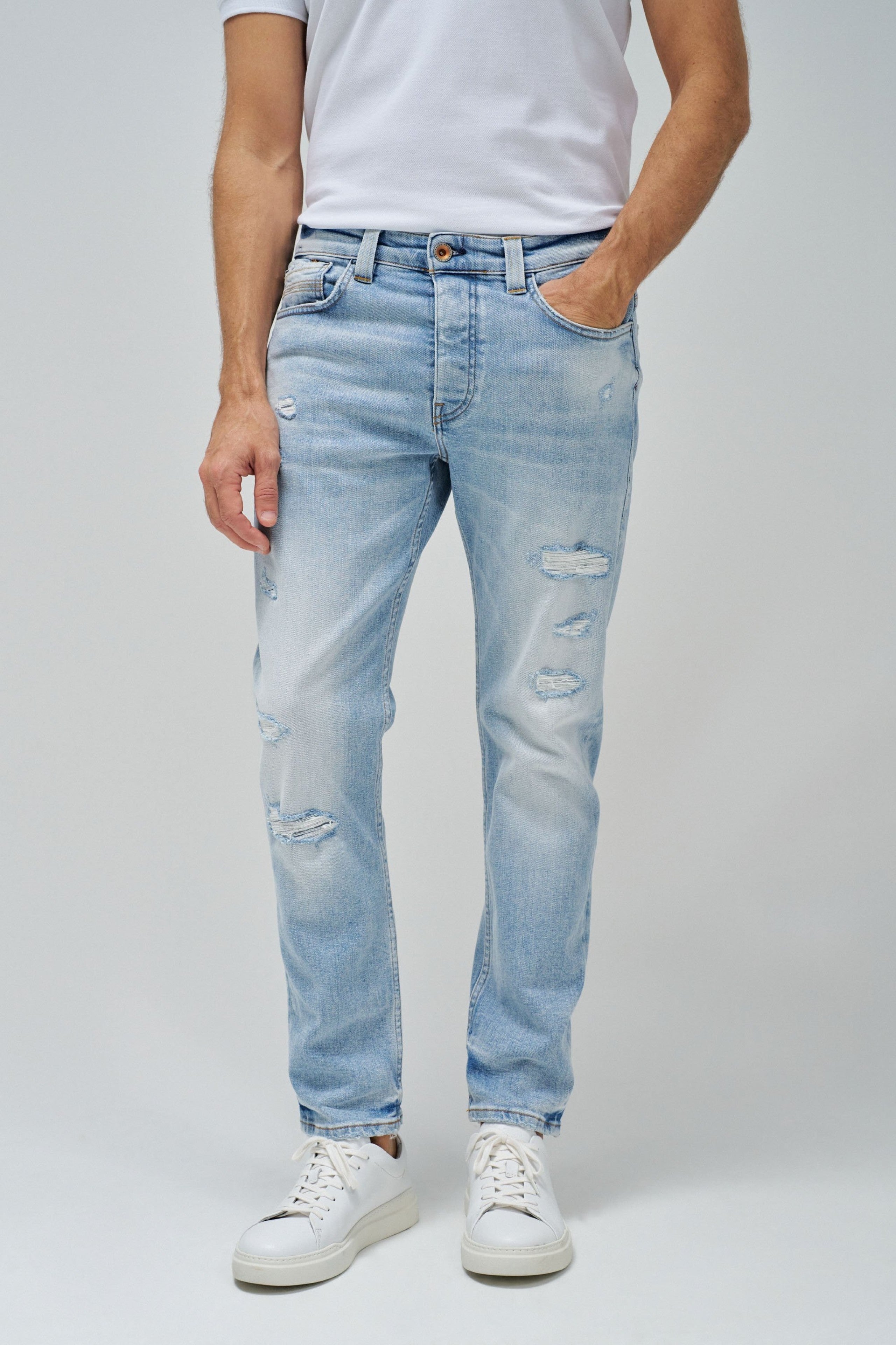 Cs Slim Jeans Destroyed in Greencast Jeans Salsa Jeans