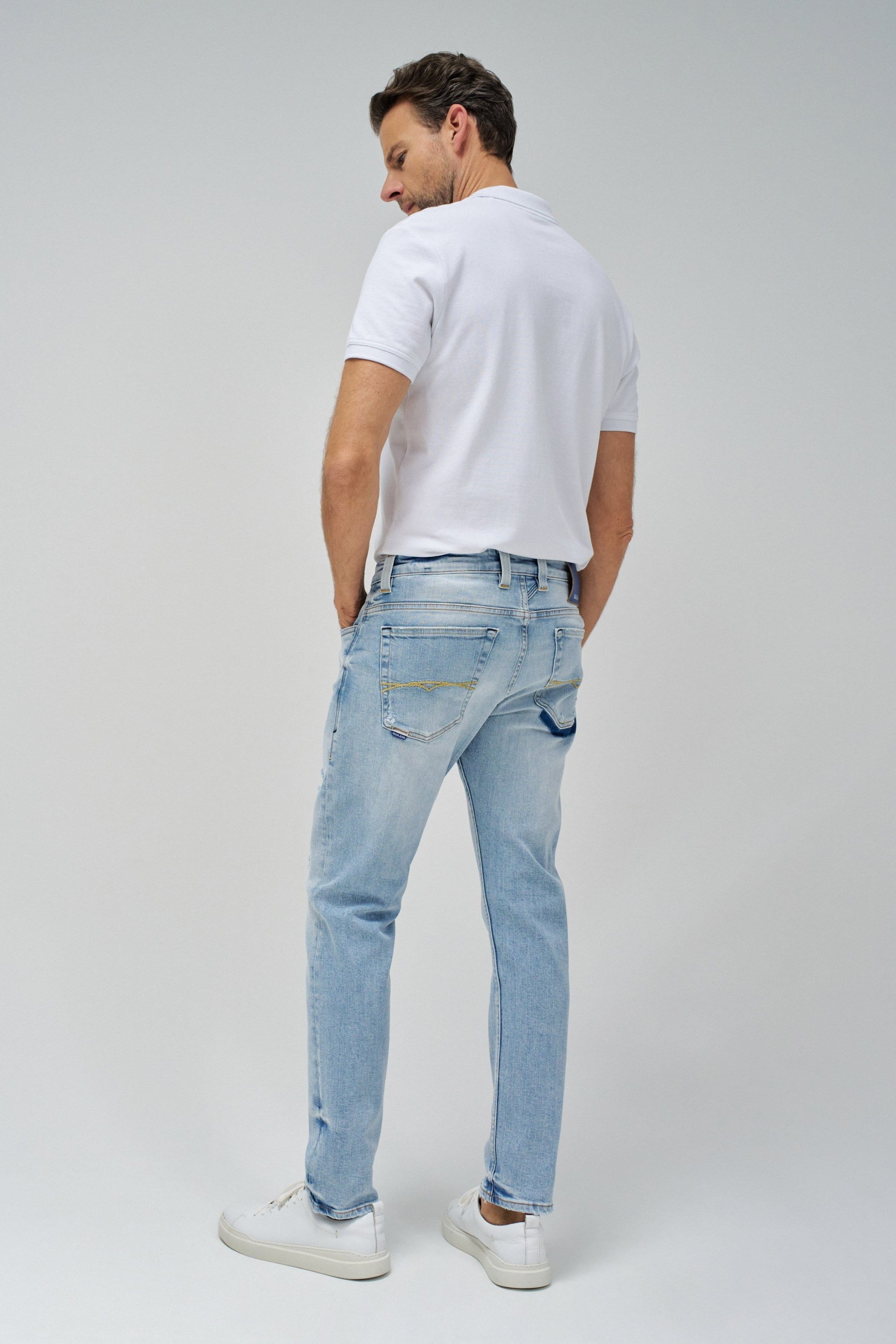 Cs Slim Jeans Destroyed in Greencast Jeans Salsa Jeans