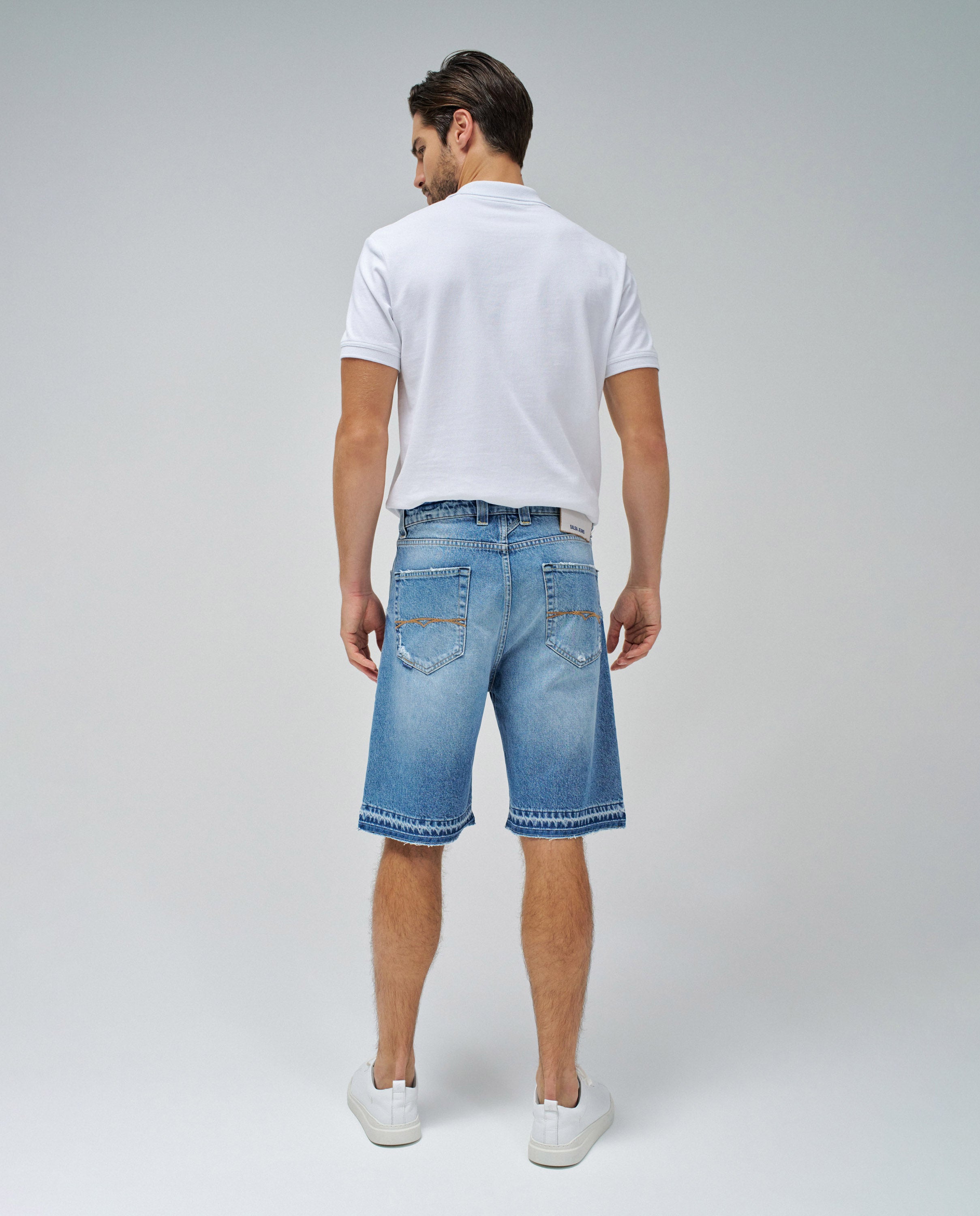 CS Short Destroyed in Light Wash Shorts Salsa Jeans