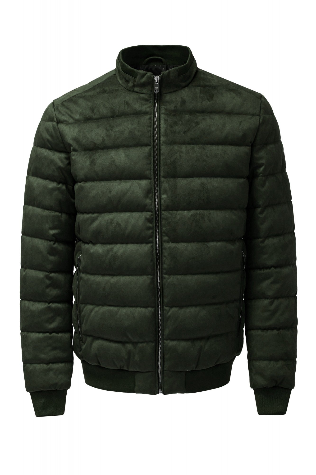 Bomber in pelle scamosciata in verde scuro Giacche Salsa Jeans