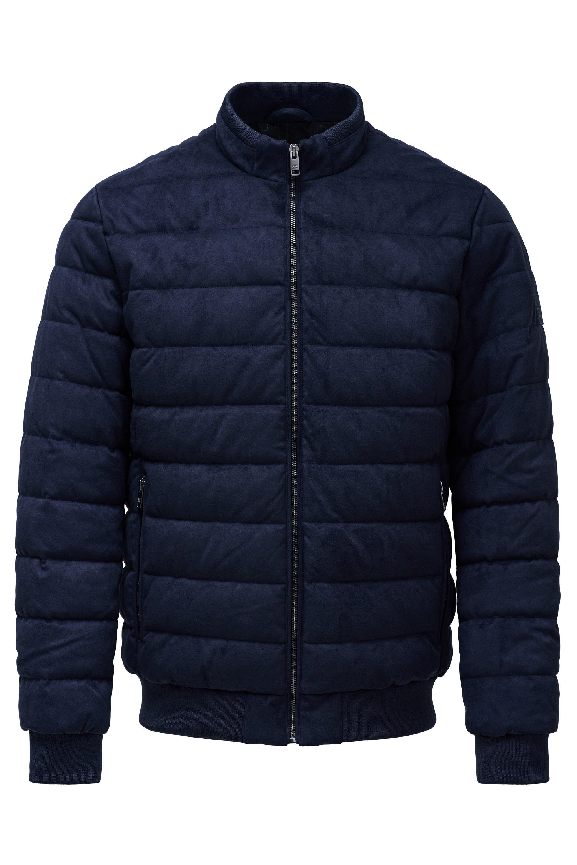 Bomber in pelle scamosciata in blu scuro Giacche Salsa Jeans