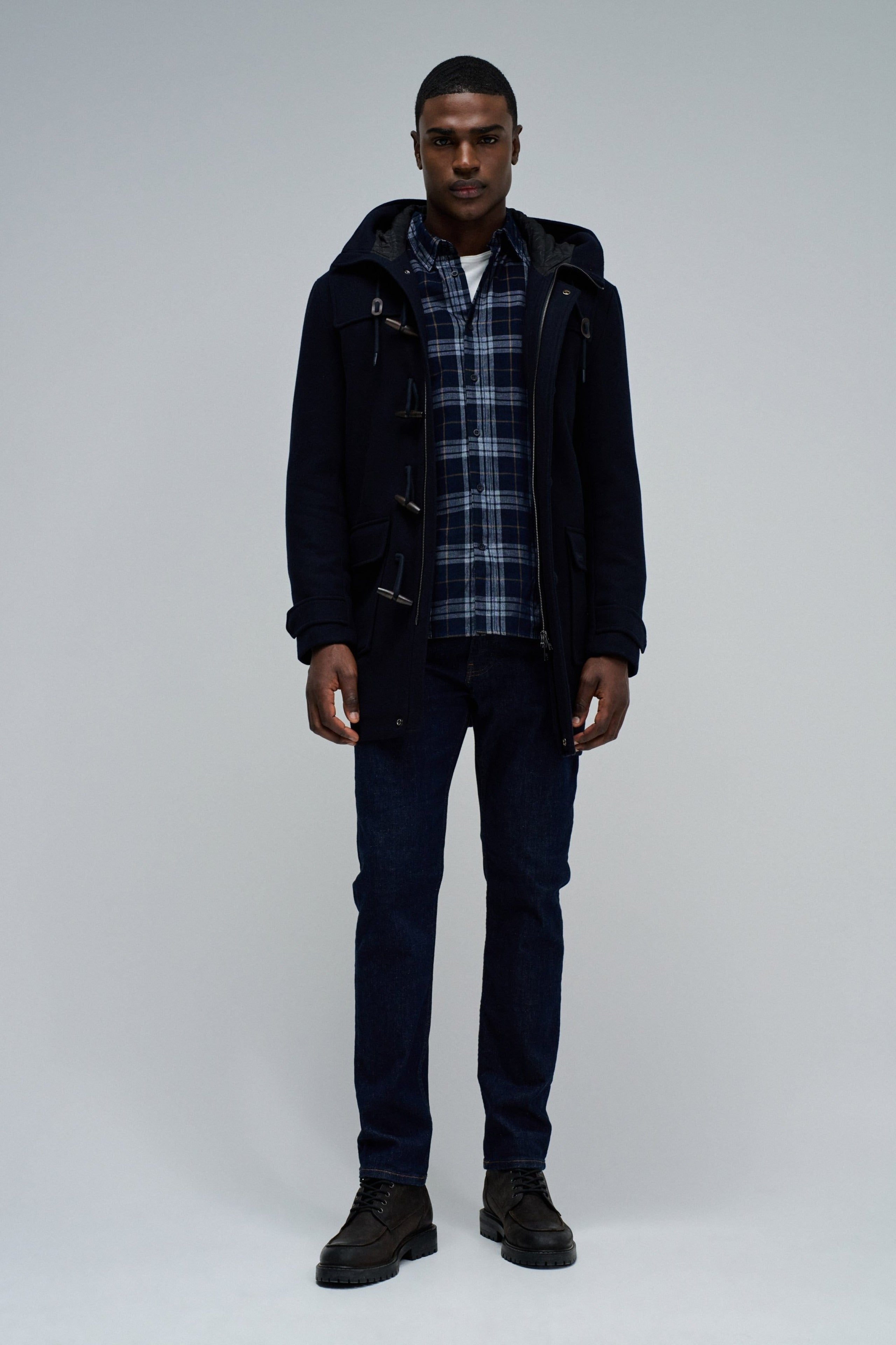Duffle Coat in lana blu scuro Giacche Salsa Jeans