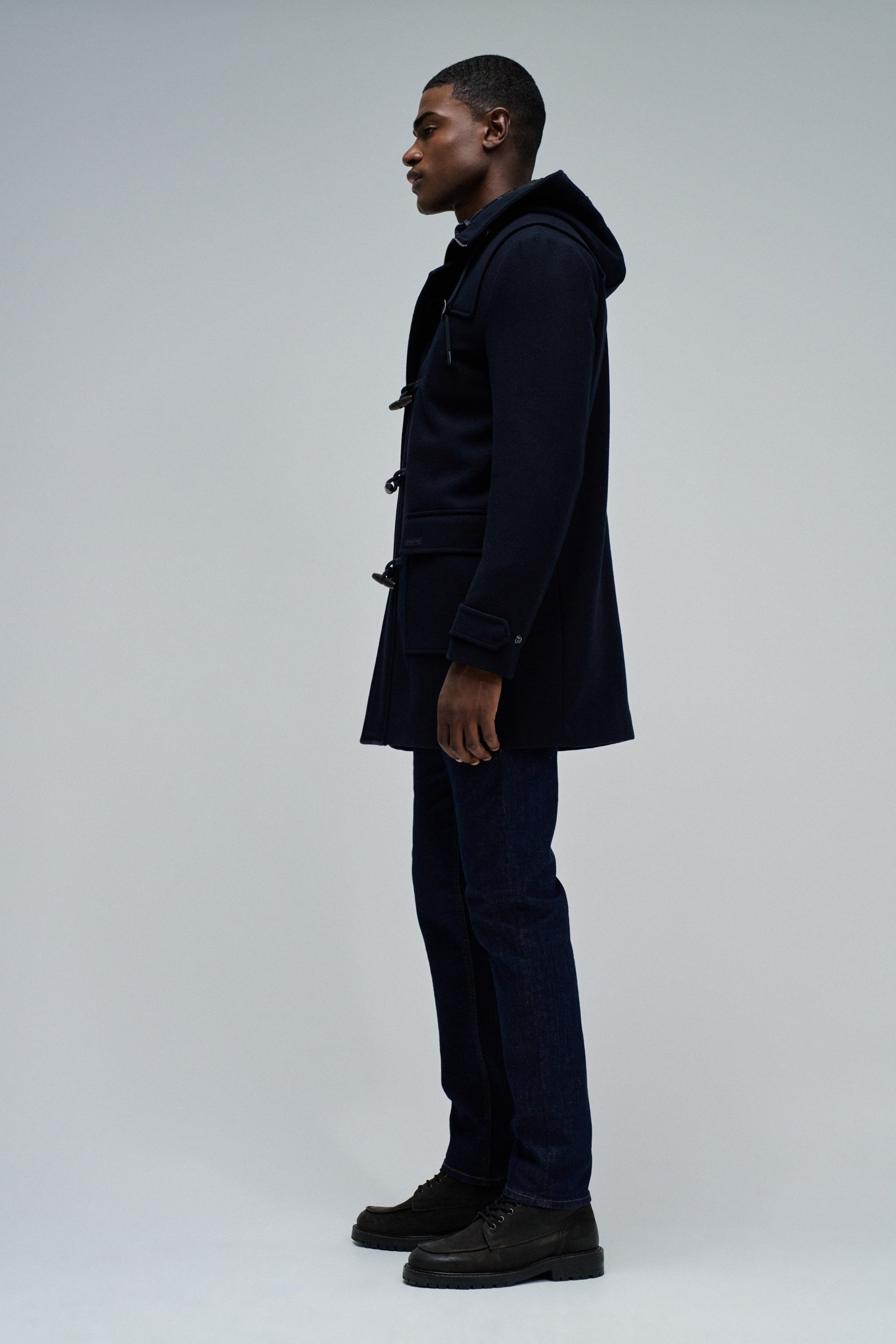 Duffle Coat in lana blu scuro Giacche Salsa Jeans
