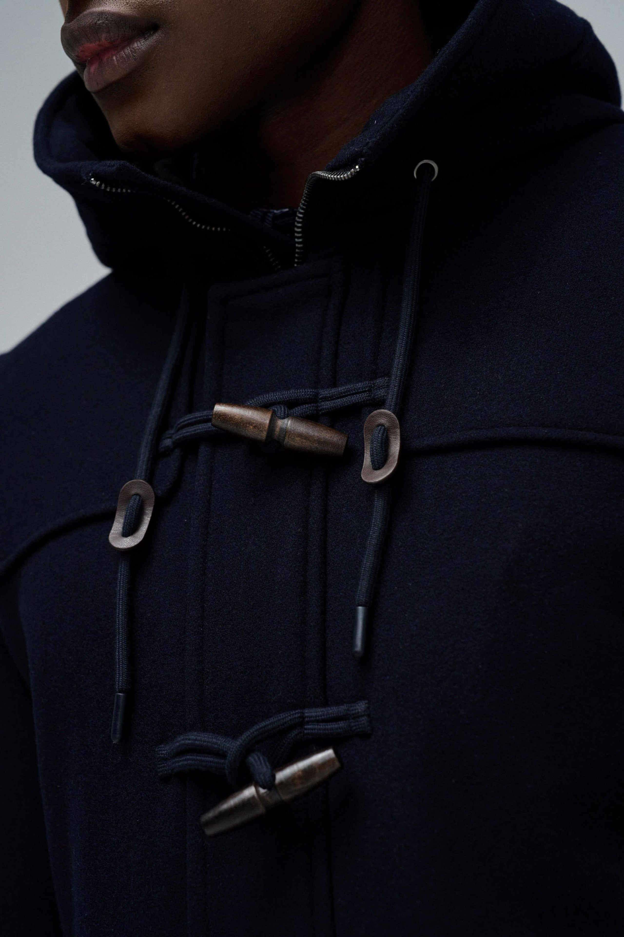 Duffle Coat in lana blu scuro Giacche Salsa Jeans
