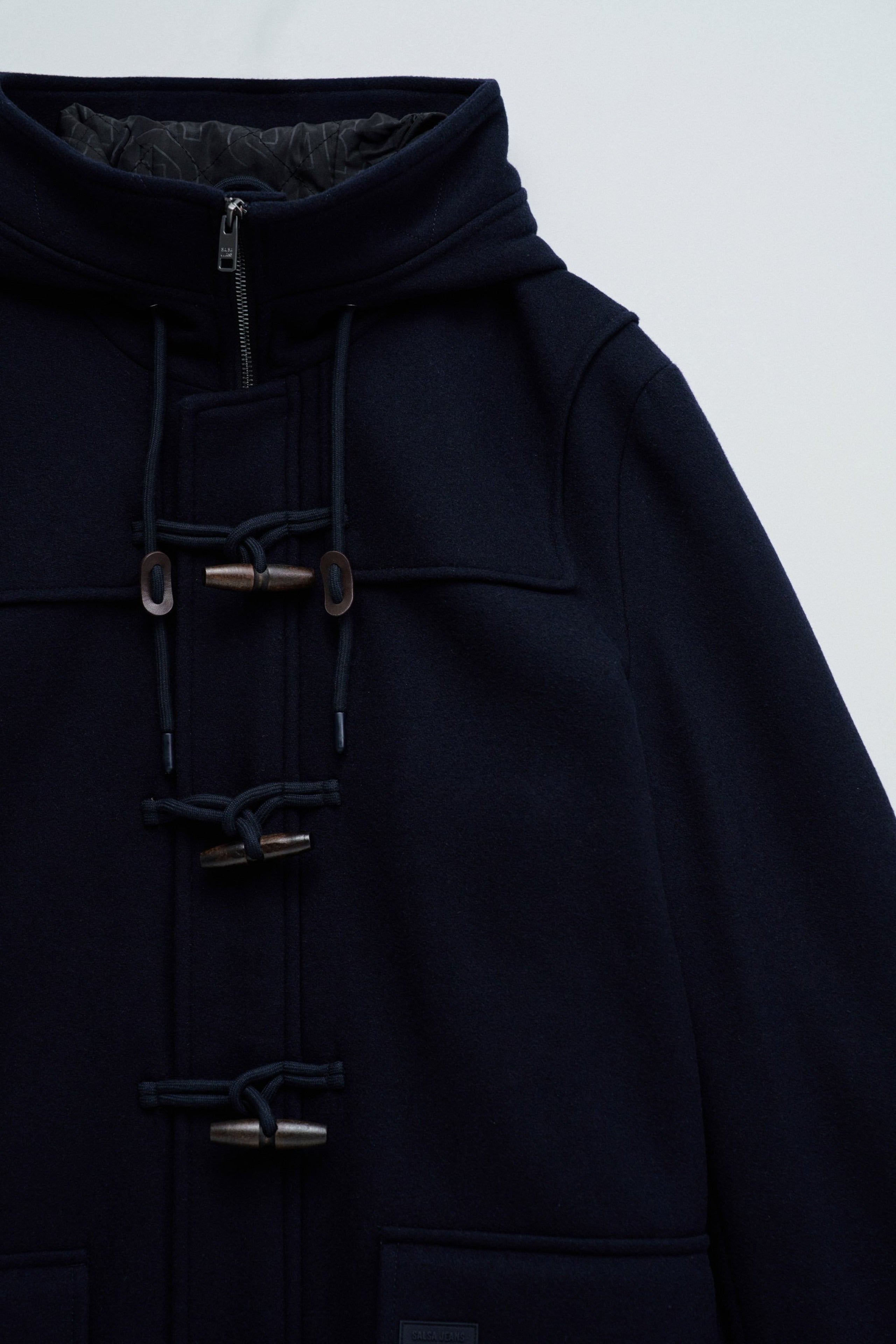 Duffle Coat in lana blu scuro Giacche Salsa Jeans