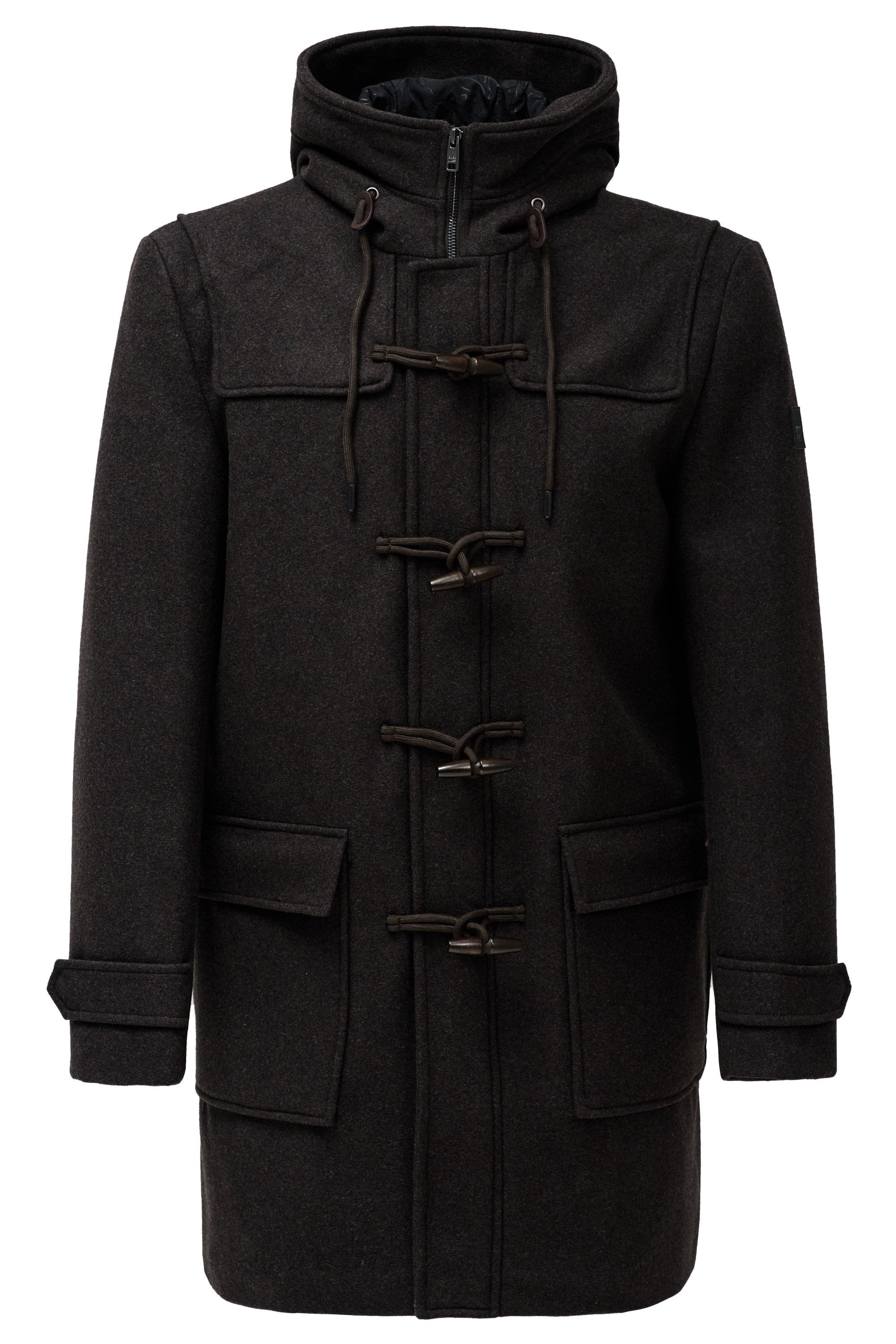 Duffle Coat in lana marrone scuro Giacche Salsa Jeans