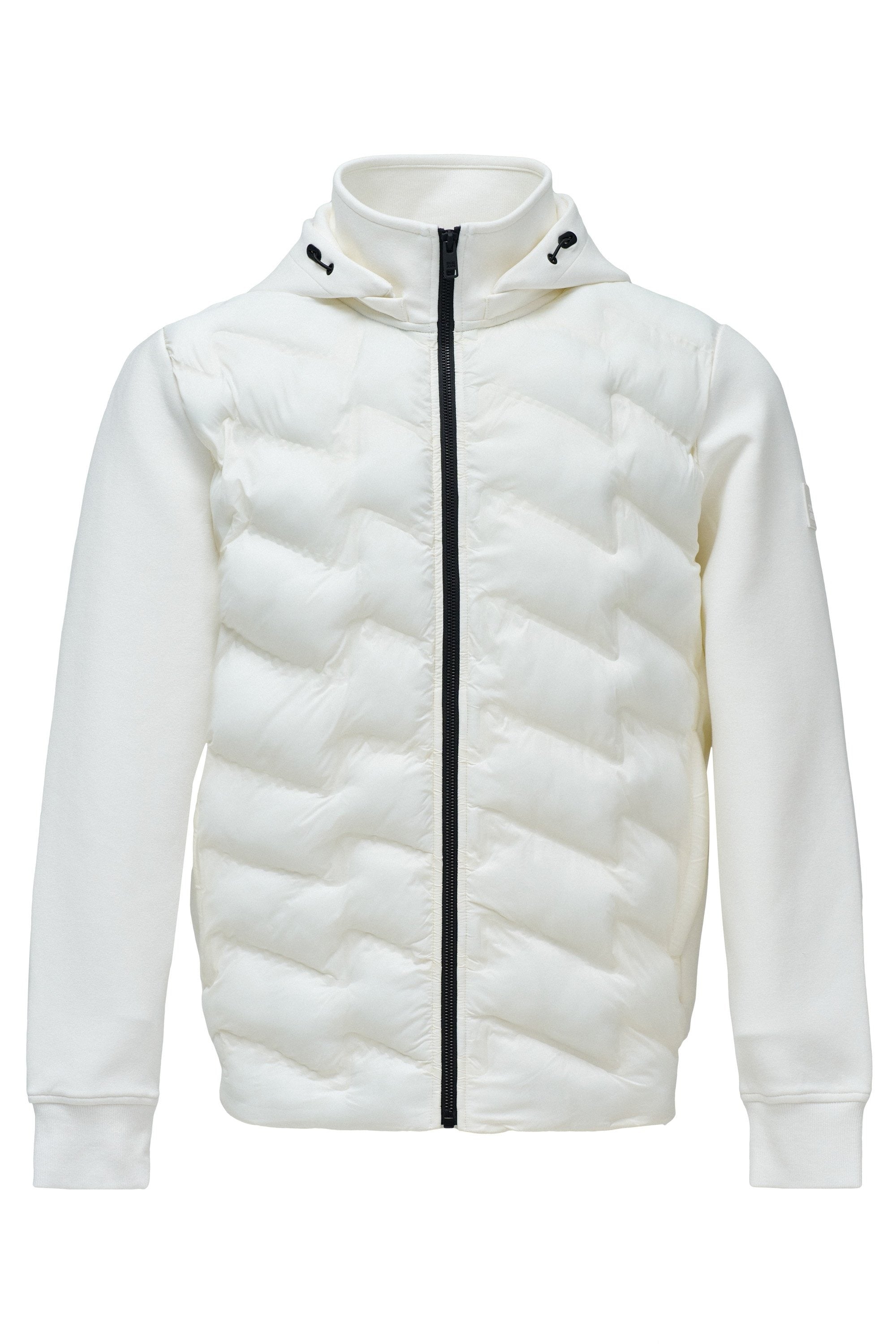 Felpa con cappuccio imbottita con zip in perla chiara V2 Giacche Salsa Jeans