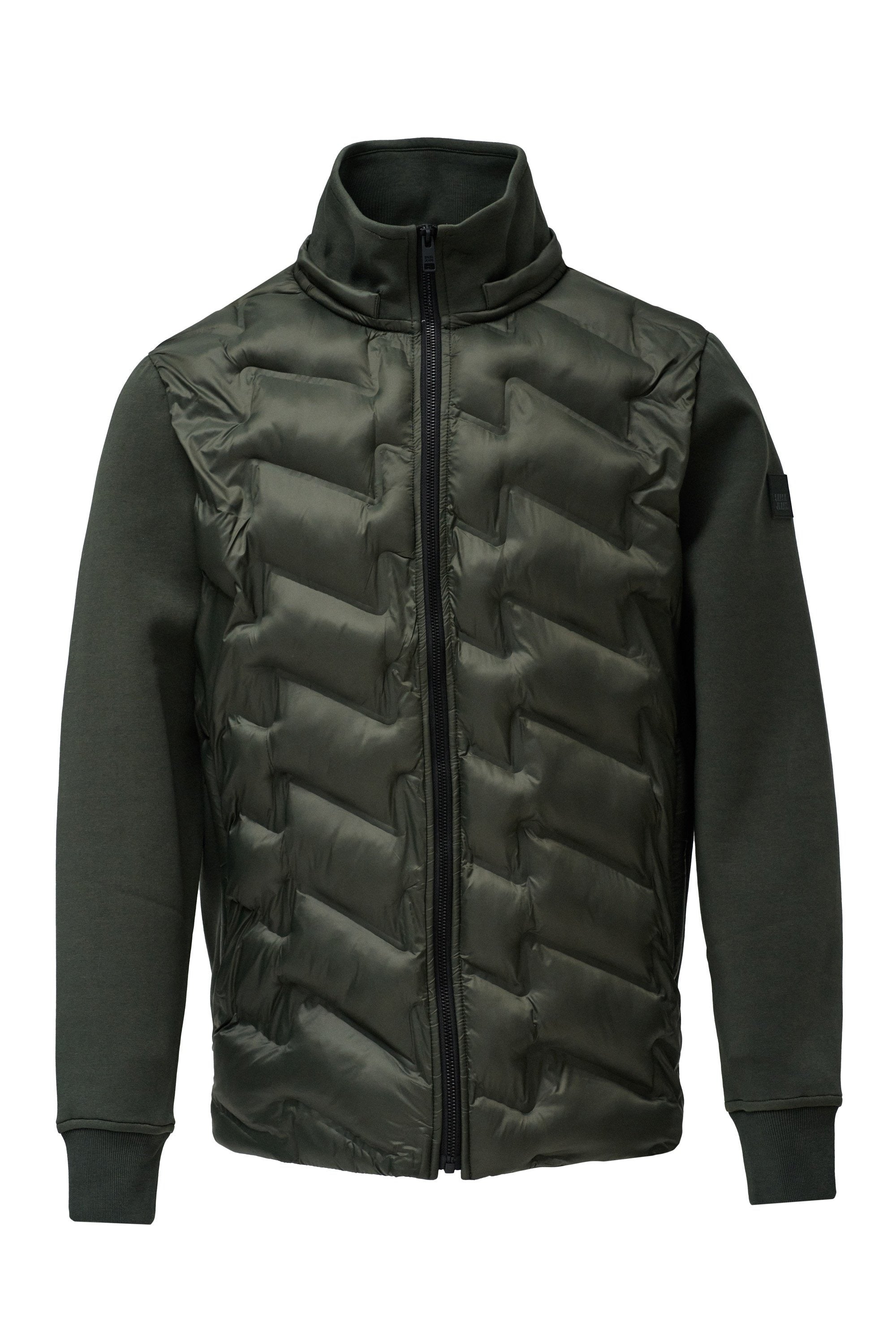 Felpa con cappuccio imbottita con zip in verde scuro Giacche Salsa Jeans